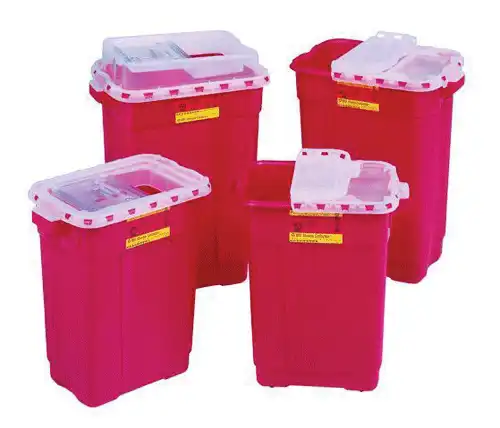 Non-Stackable Sharps Container, 6.2 Qt, Medium, Red, 12/Case - Non-Stackable Sharps Container, 6.2 Qt, Medium, Red, 12/Ca - Image 1