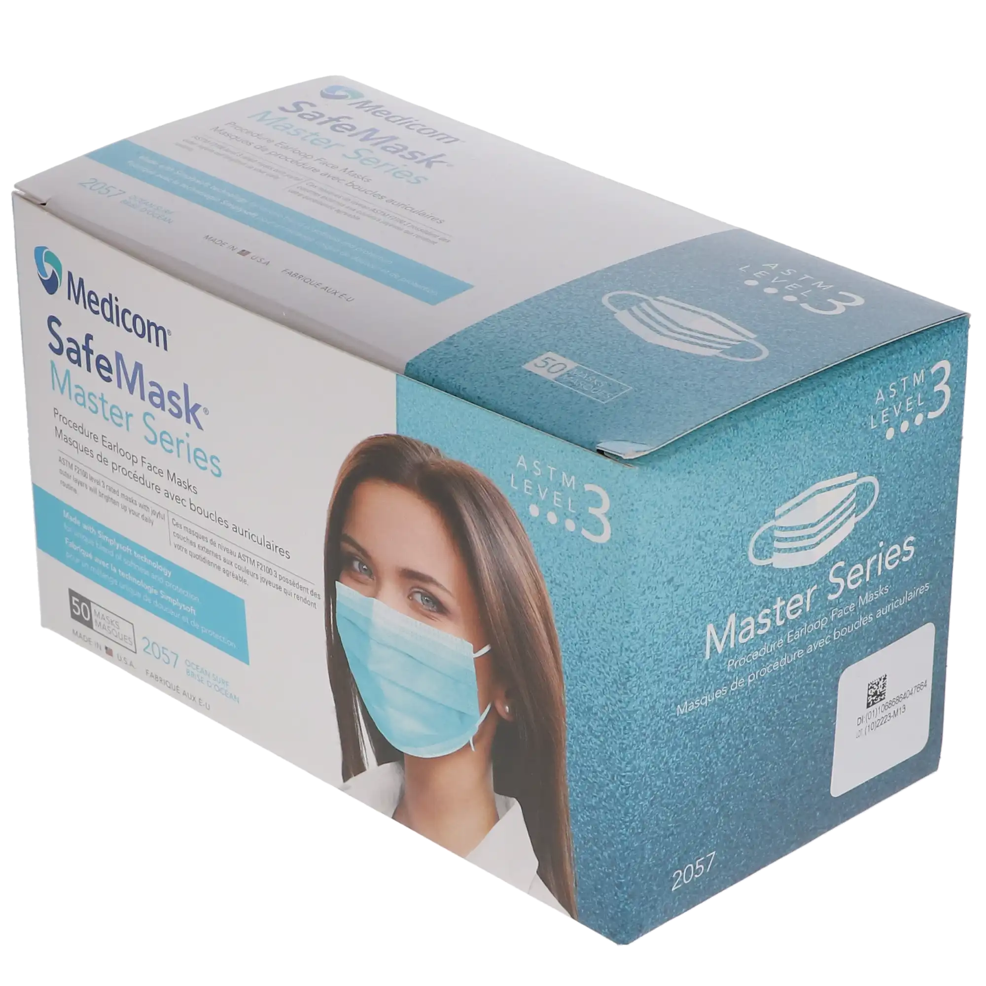 SafeMask Master Series Procedure Earloop Mask, ASTM Level 3, Ocean Surf (Aqua Marine), 50/Box, 2057 thumbnail 14