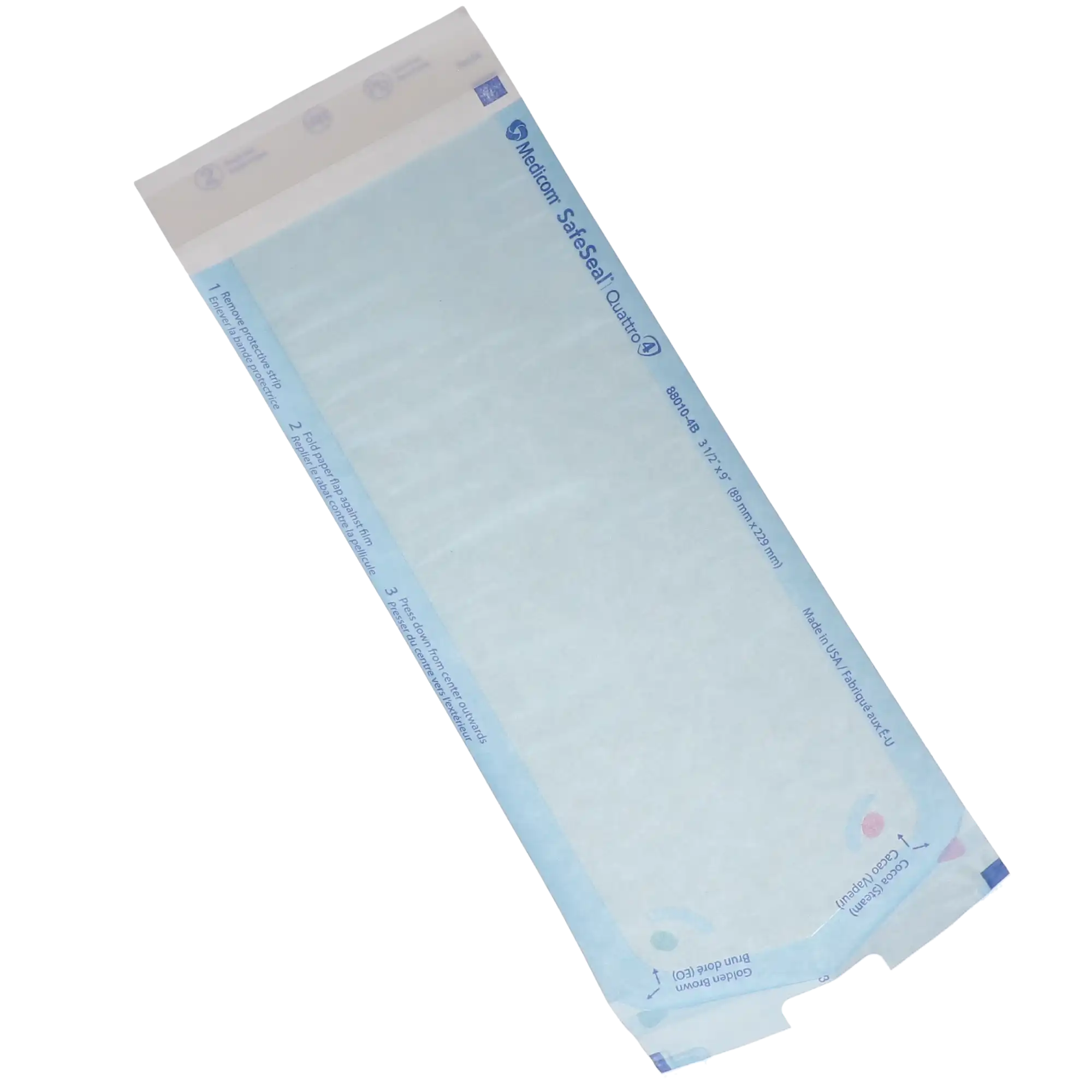 Medicom SafeSeal Quattro Self-Sealing Sterilization Pouches, 3.5" x 9", Blue Film, 500/Box, 88010-4B thumbnail 8