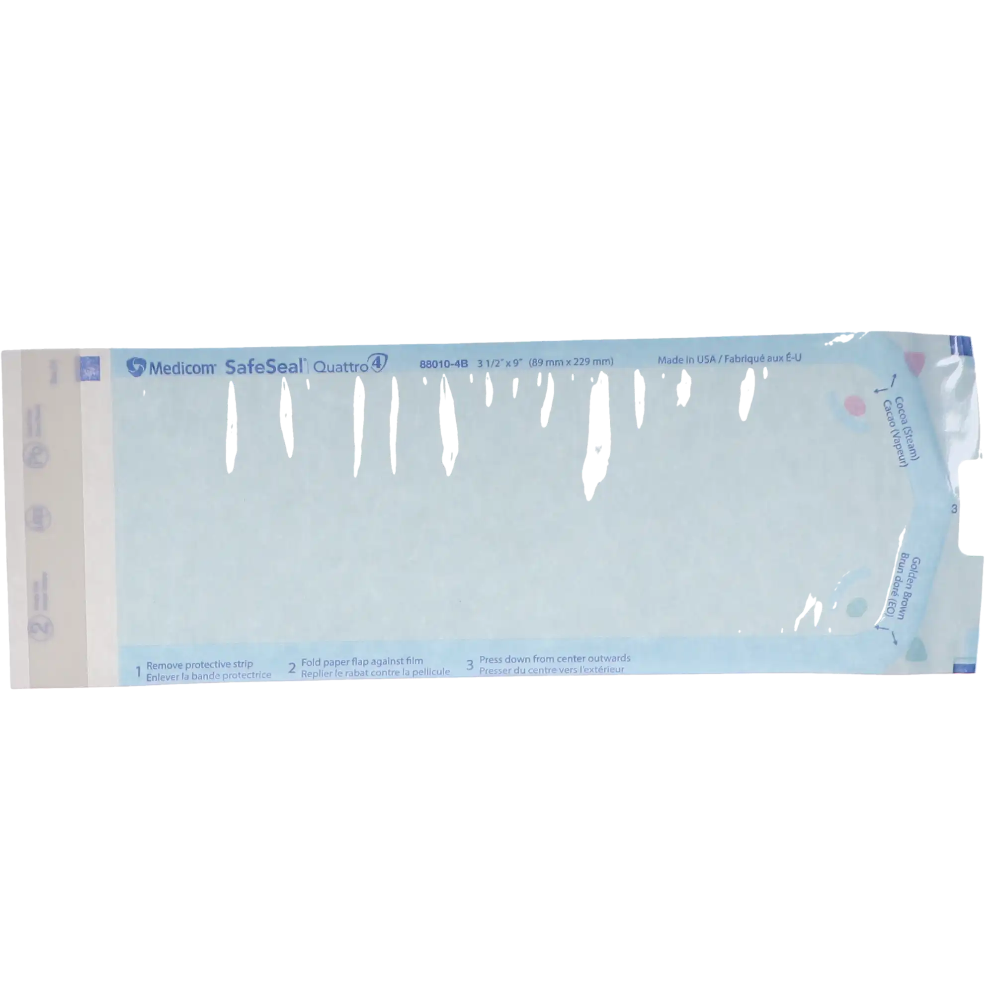 Medicom SafeSeal Quattro Self-Sealing Sterilization Pouches, 3.5" x 9", Blue Film, 500/Box, 88010-4B thumbnail 11