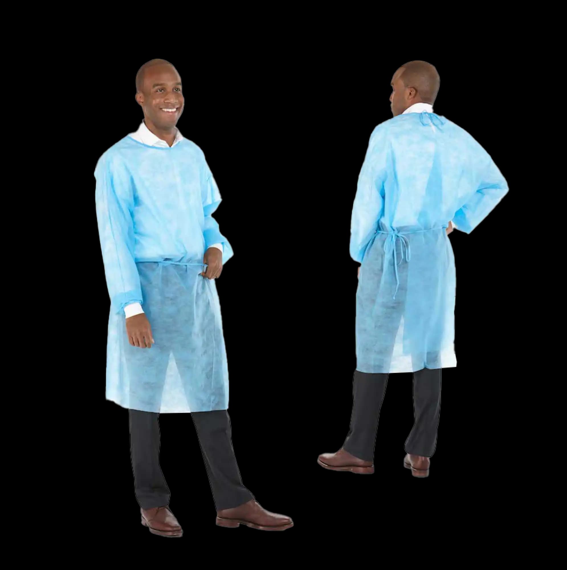 SafeWear Form-Fit Disposable Isolation Gown, Regular, Bright Blue, Latex-Free, 12/Pk, 8114 thumbnail 9