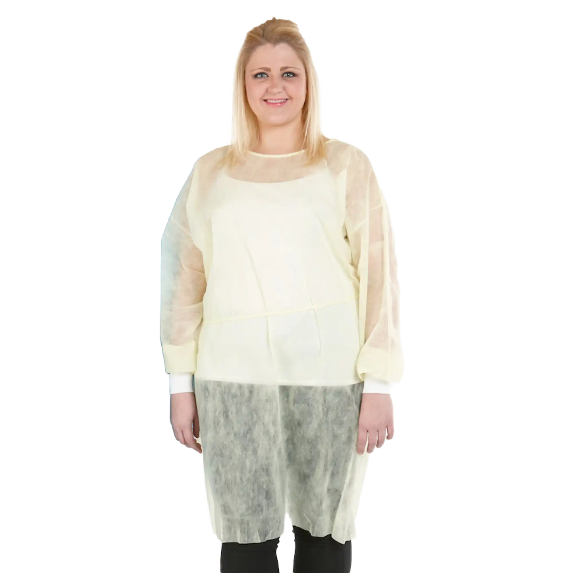 SafeWear Form-Fit Disposable Isolation Gown, Regular, Sunny Yellow, 25 g/m² PP, Latex-Free, Non-Sterile, 12/Pk, 8113 thumbnail 9