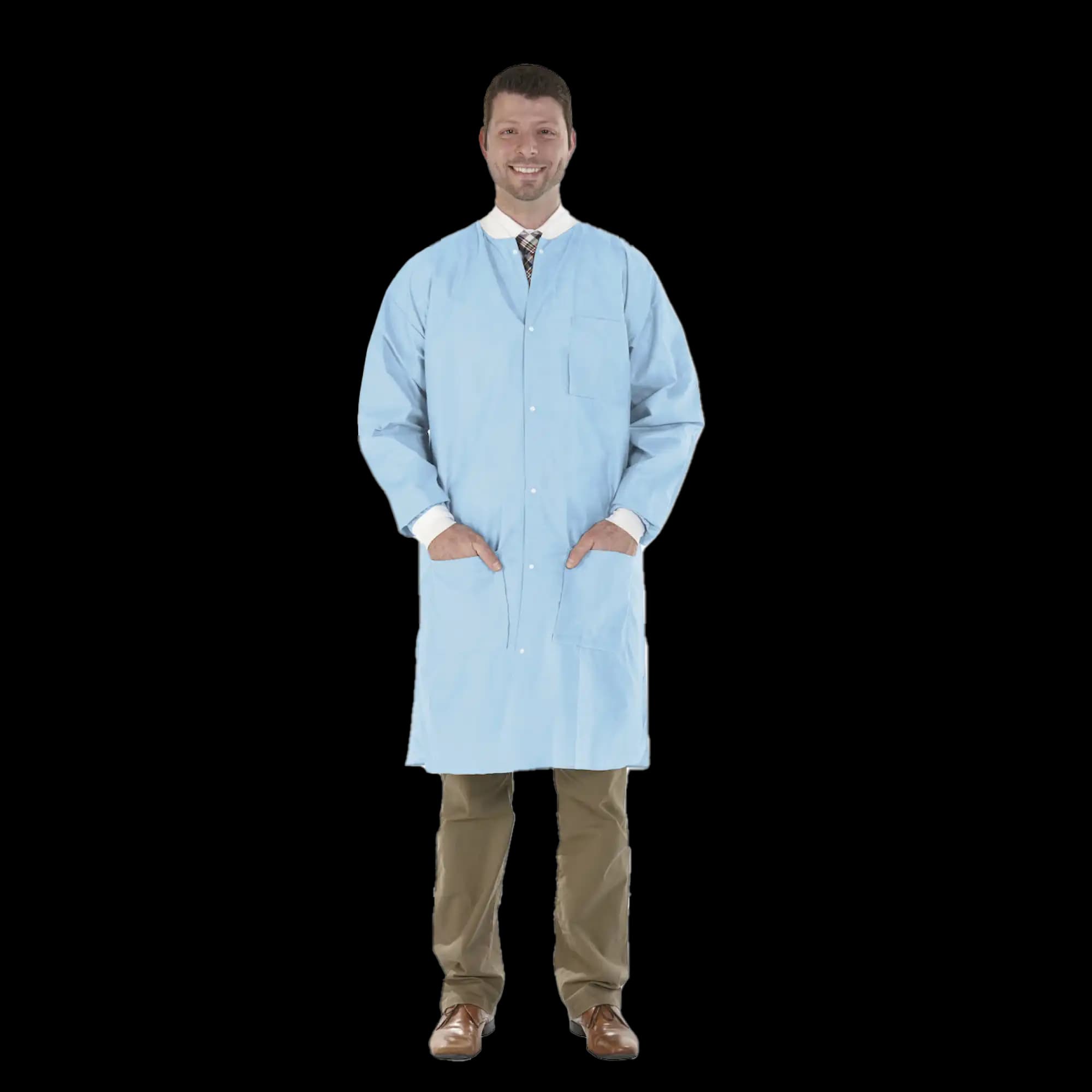 Medicom SafeWear High Performance Lab Coat, Soft Blue, Medium, 12/Bag, 8112-B thumbnail 8