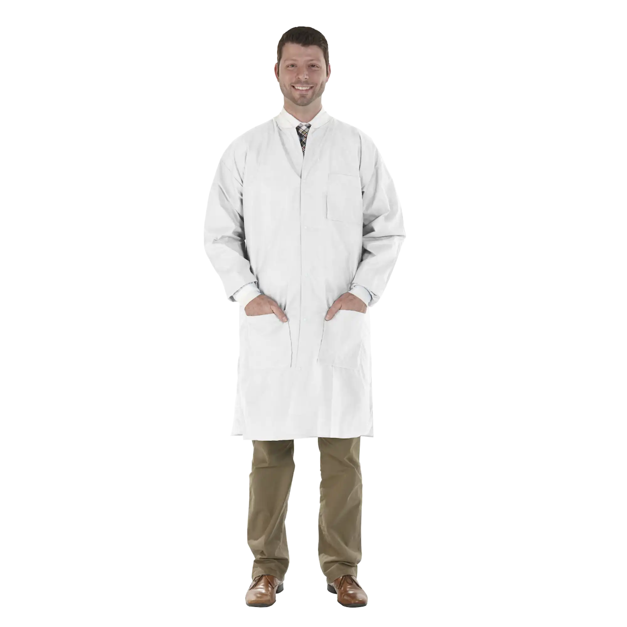 SafeWear High Performance Disposable Lab Coat, Large, White Frost, 12/Pack, 8110-C thumbnail 8