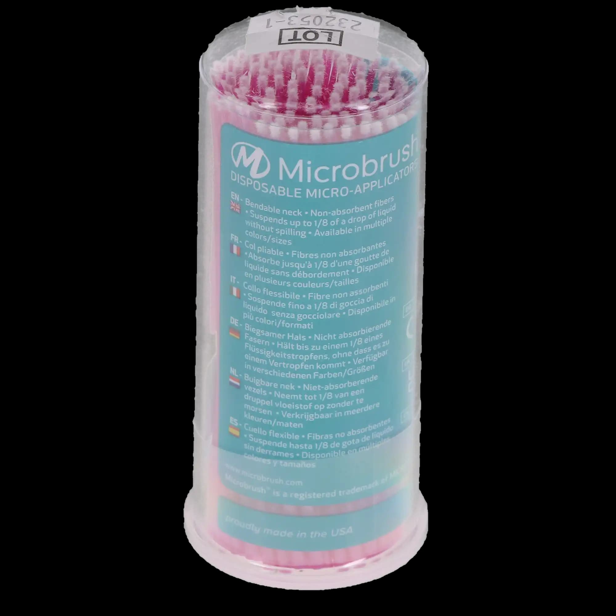 Microbrush Tube Series Applicators, Fine, Pink, 100/Pk, MFP100 thumbnail 2