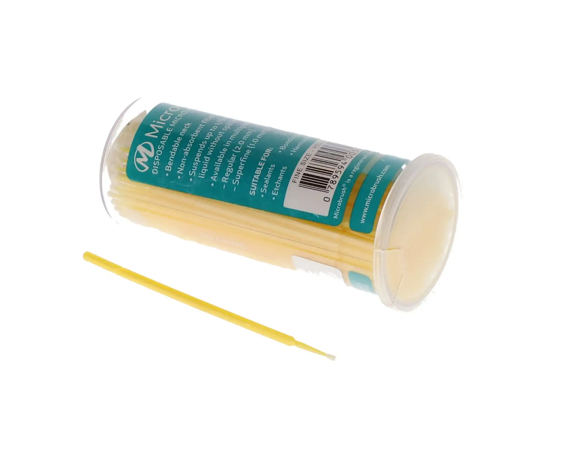 Microbrush Tube Series Applicators, Fine, Yellow, 100/Pk, MFY100 thumbnail 4