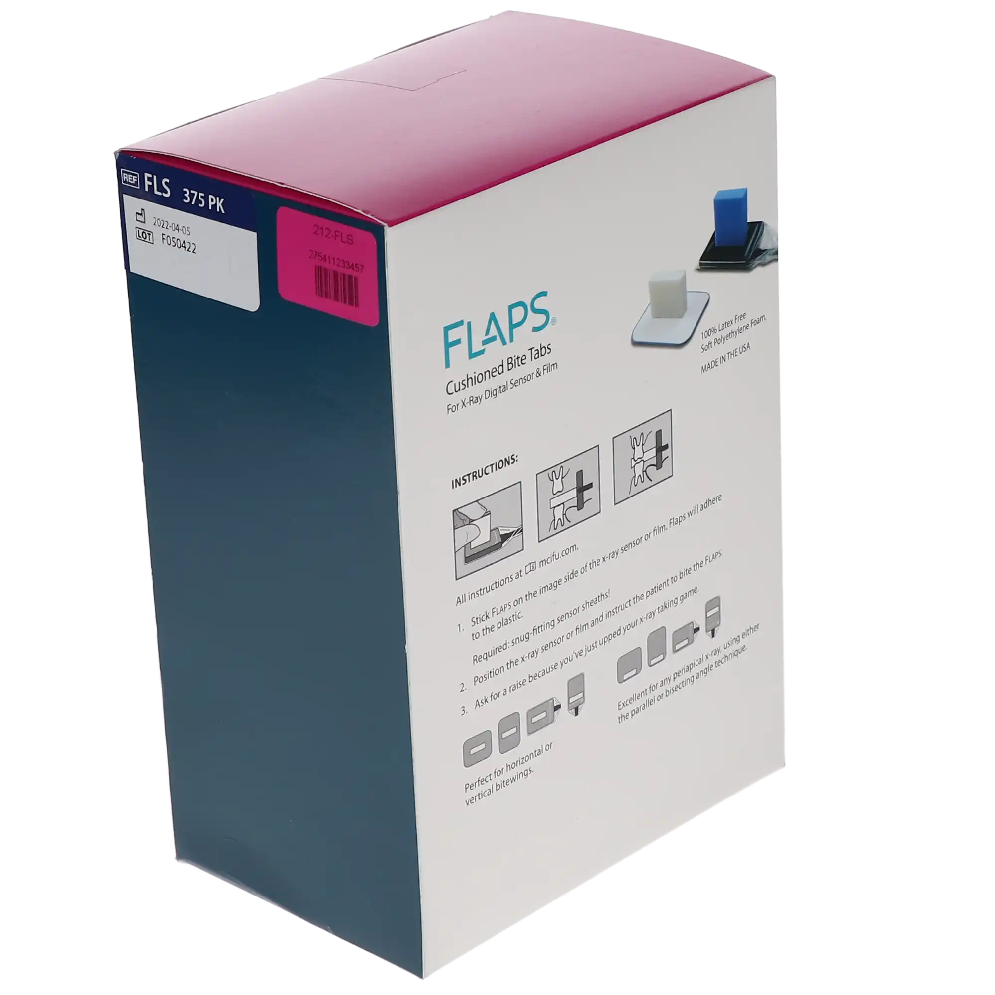 Microcopy Sensor Flaps Long, Cushioned Bite Tabs, Blue, 375/Box, FLS thumbnail 8