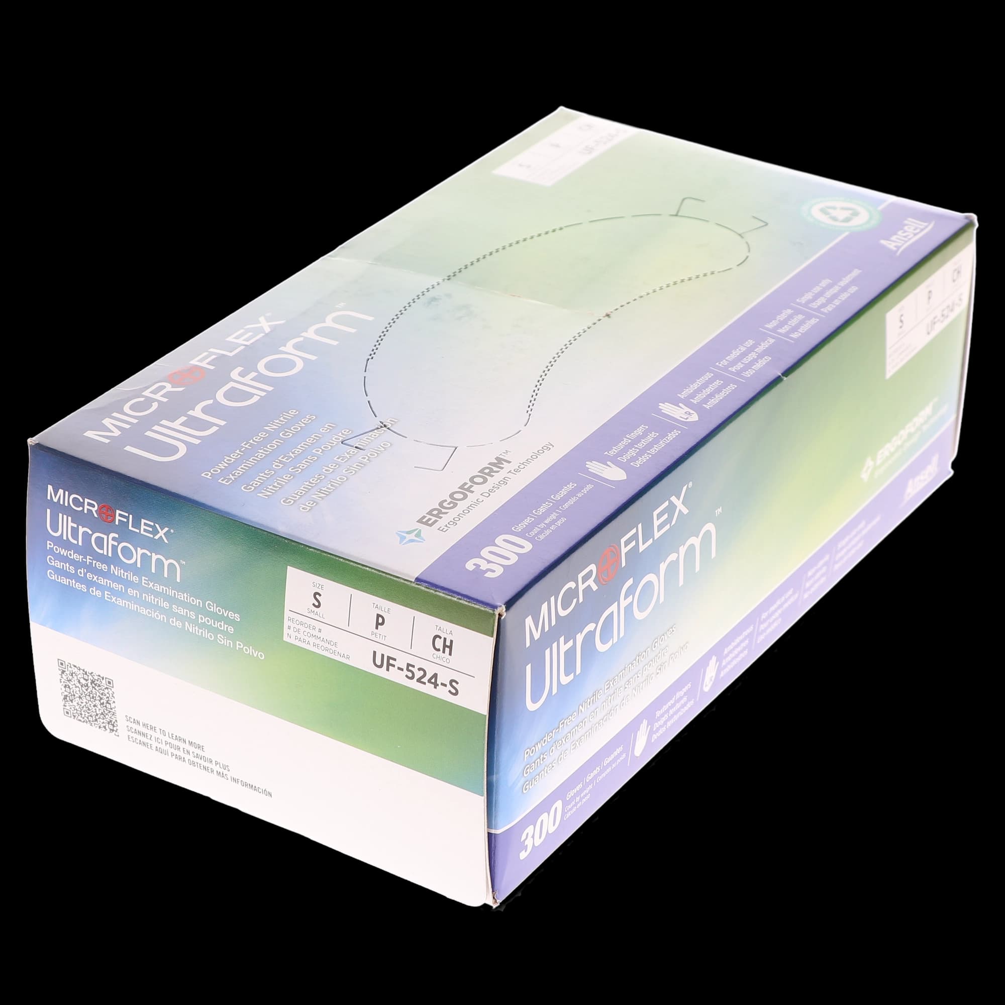 Microflex Ultraform Nitrile Examination Gloves, Powder Free, Non-Sterile, Small, Cobalt Blue, 300/Box, UF-524-S thumbnail 10