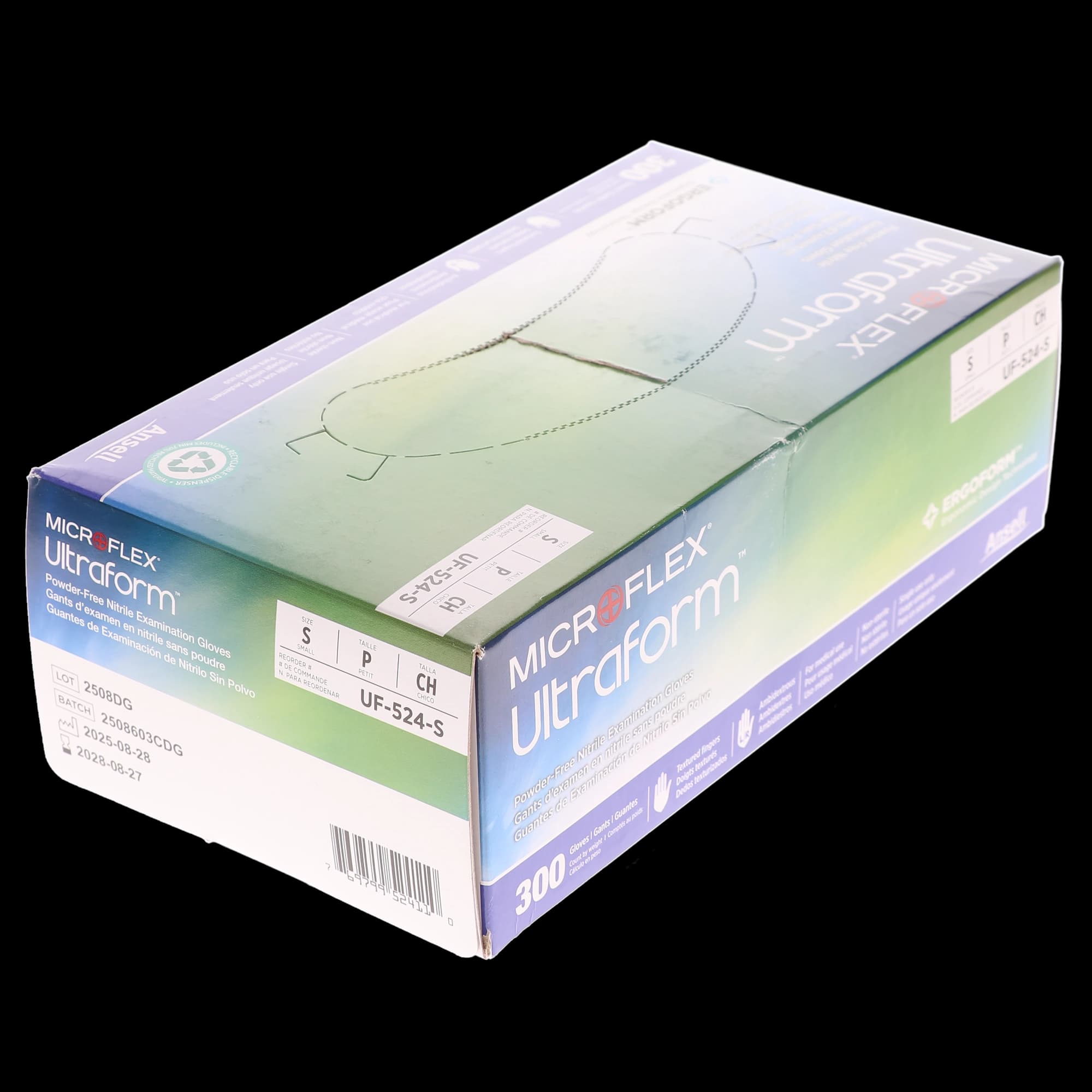 Microflex Ultraform Nitrile Examination Gloves, Powder Free, Non-Sterile, Small, Cobalt Blue, 300/Box, UF-524-S thumbnail 11