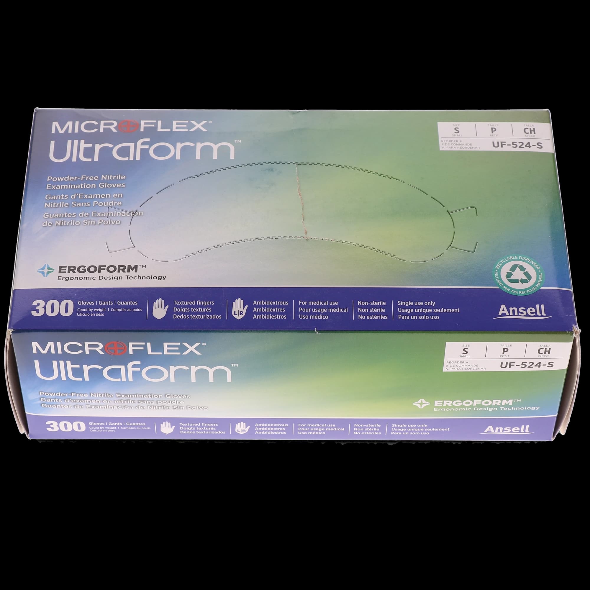 Microflex Ultraform Nitrile Examination Gloves, Powder Free, Non-Sterile, Small, Cobalt Blue, 300/Box, UF-524-S thumbnail 12