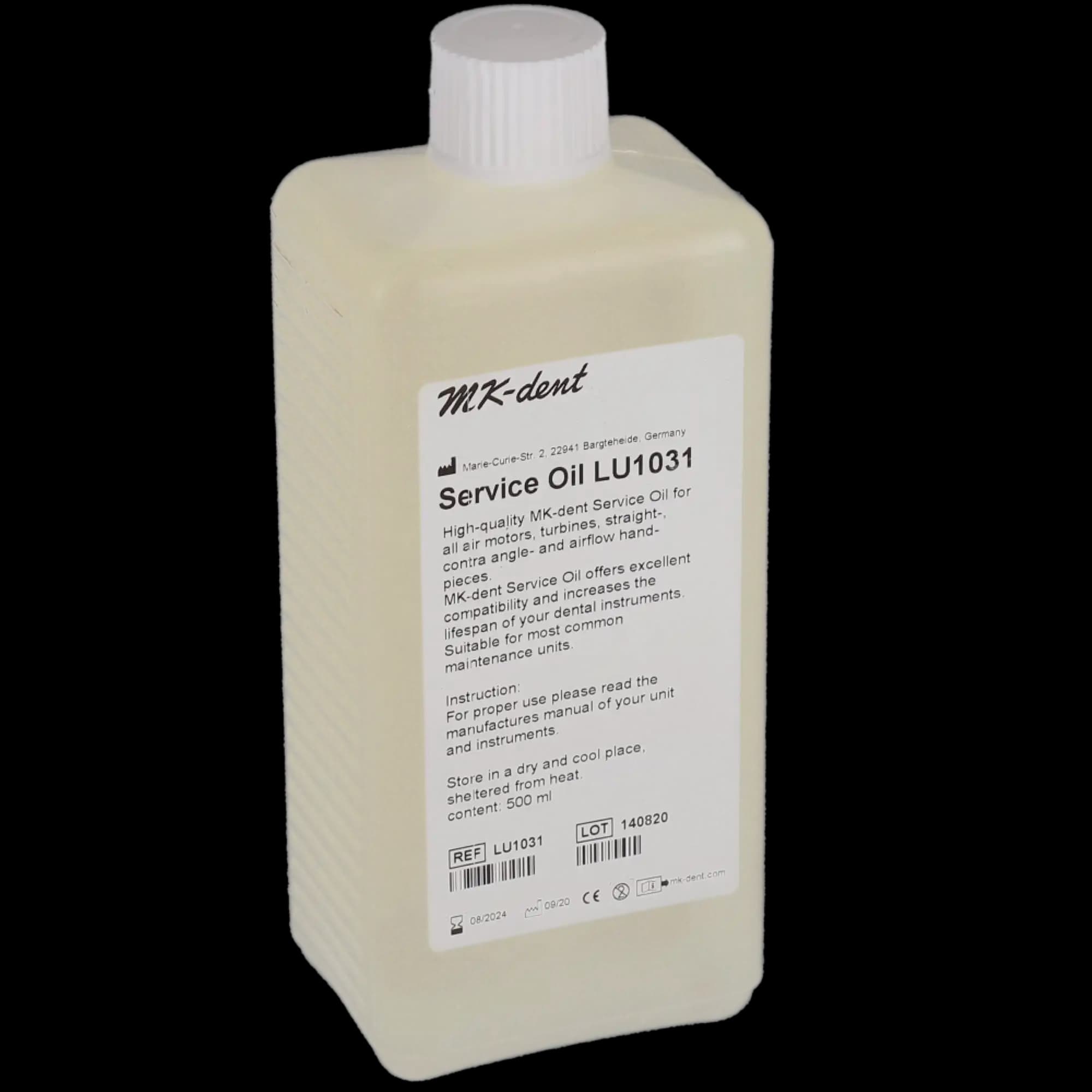 MK-Dent Synthetic Service Oil Lubricant for W&H Assistina & NSK Care 3, 500 mL, Mint, LU1031 - MK-Dent Lubrication for W&H Assistina 500mL - Image 1