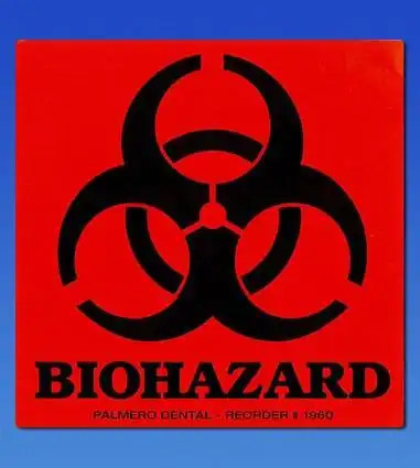 Palmero Biohazard Warning Labels, 3" x 3", Black on Red, 100/Roll, 1960 thumbnail 2