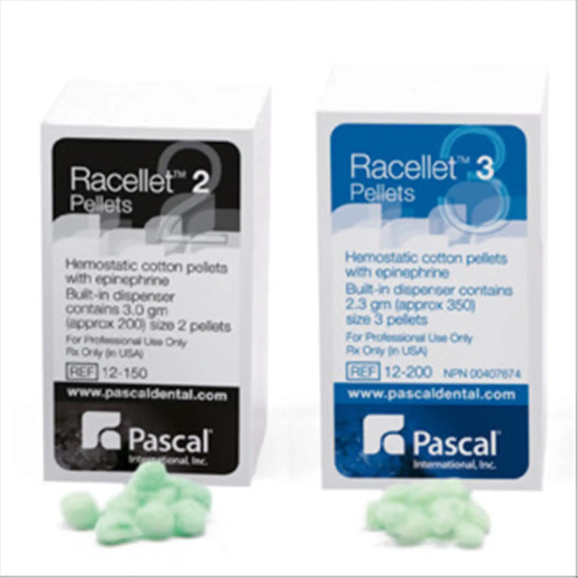 Racellet Hemostatic Cotton Pellets with Racemic Epinephrine, Size #2 (5.5mm), Green, 200/Box, 12-150 thumbnail 2