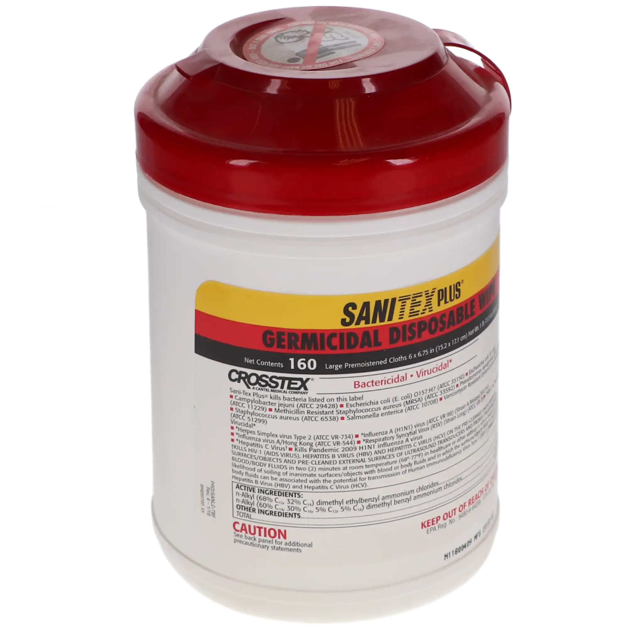 Sani-Cloth Plus Germicidal Disposable Wipes, Large, 6" x 6.75", 160 Wipes/Canister, Q89072 thumbnail 7