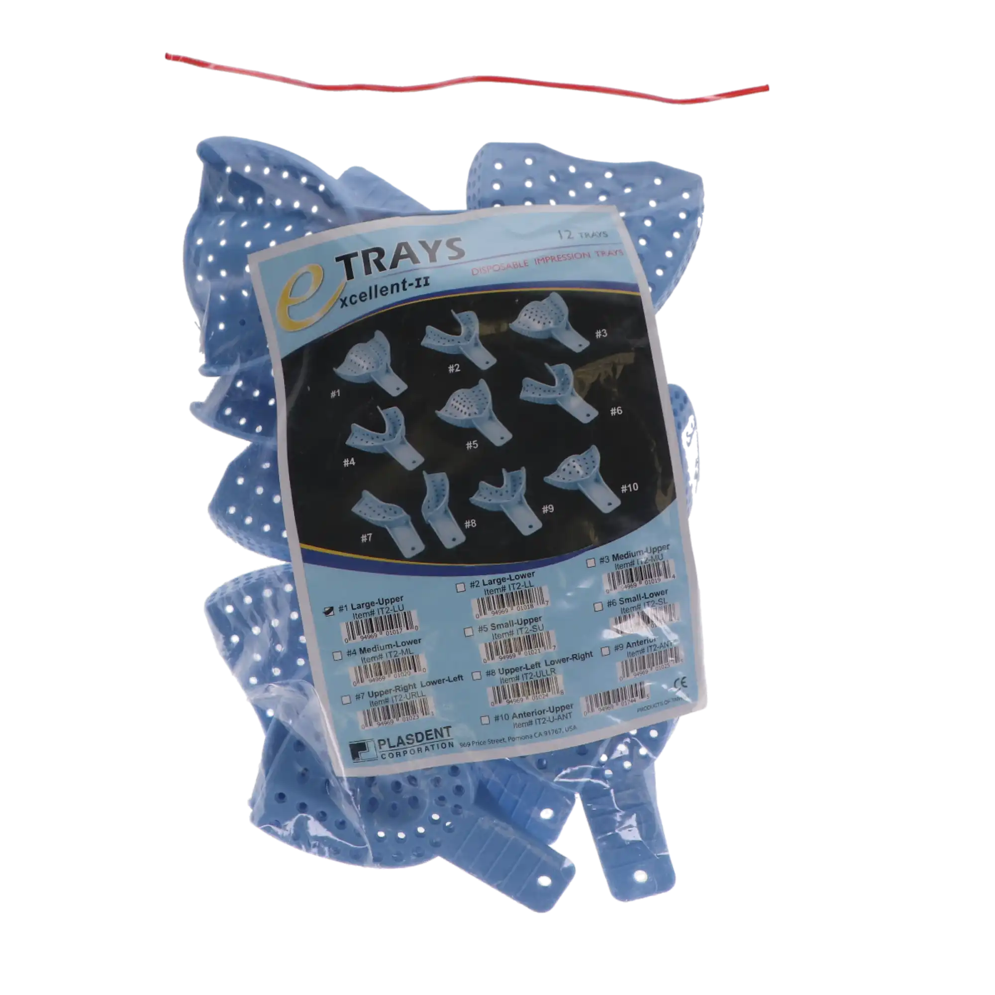 Plasdent Excellent II Disposable Impression Trays, Perforated, Size 1, Large Upper Arch, Baby Blue, 12/Pk, IT2-LU thumbnail 5