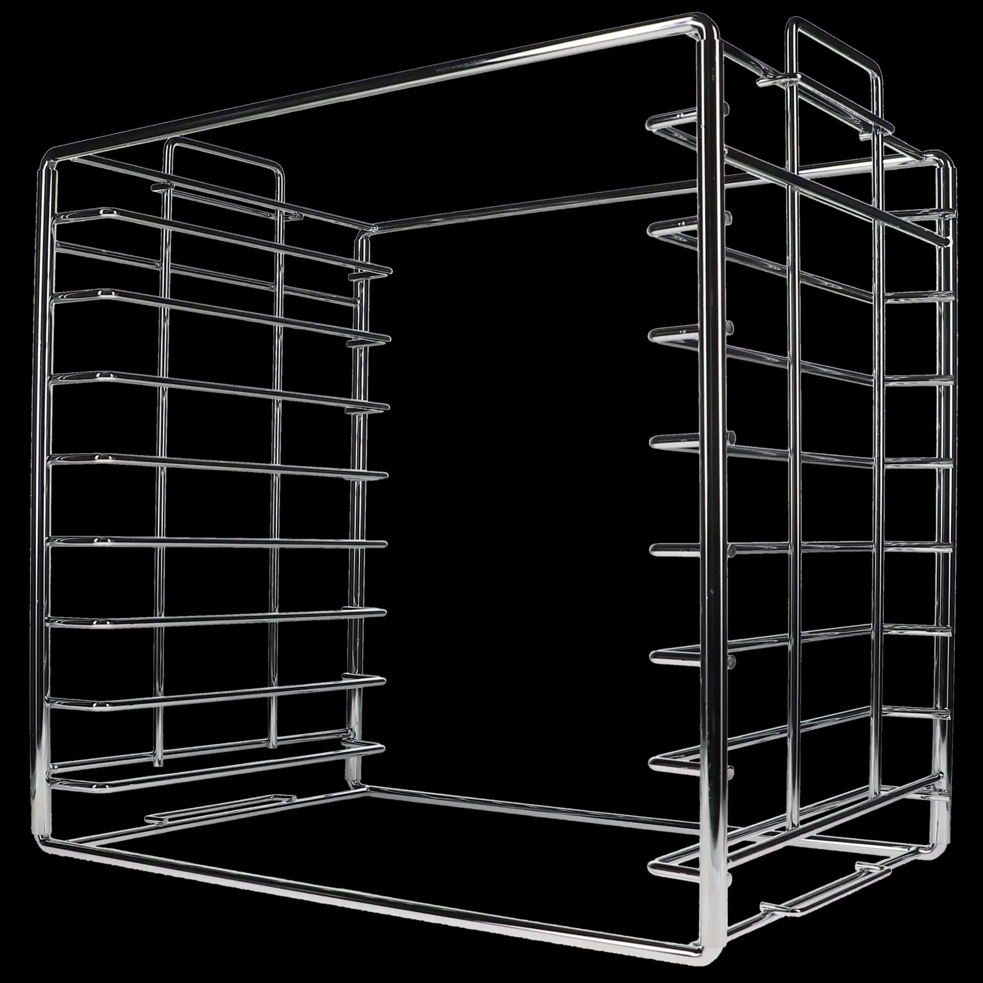 Plasdent Chrome Tray Rack, Size B, Long Side Loading, Holds 8 Trays, 14-1/2" W x 9-3/4" D x 14-1/8" H, 1/Pk, 300TRB-C - Tray Rack, Chrome, # B, 1/Pk, 300TRB-C - Image 1