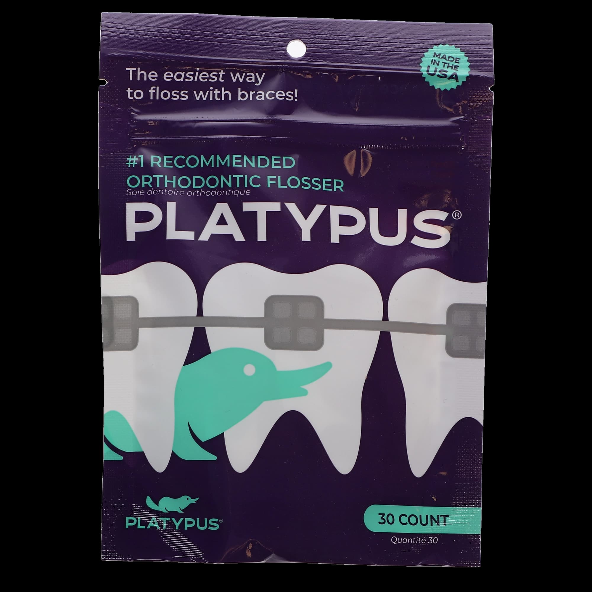 Platypus Orthodontic Flossers, No Threader Required, with Interdental Pick, 30/Bag, T130 thumbnail 7
