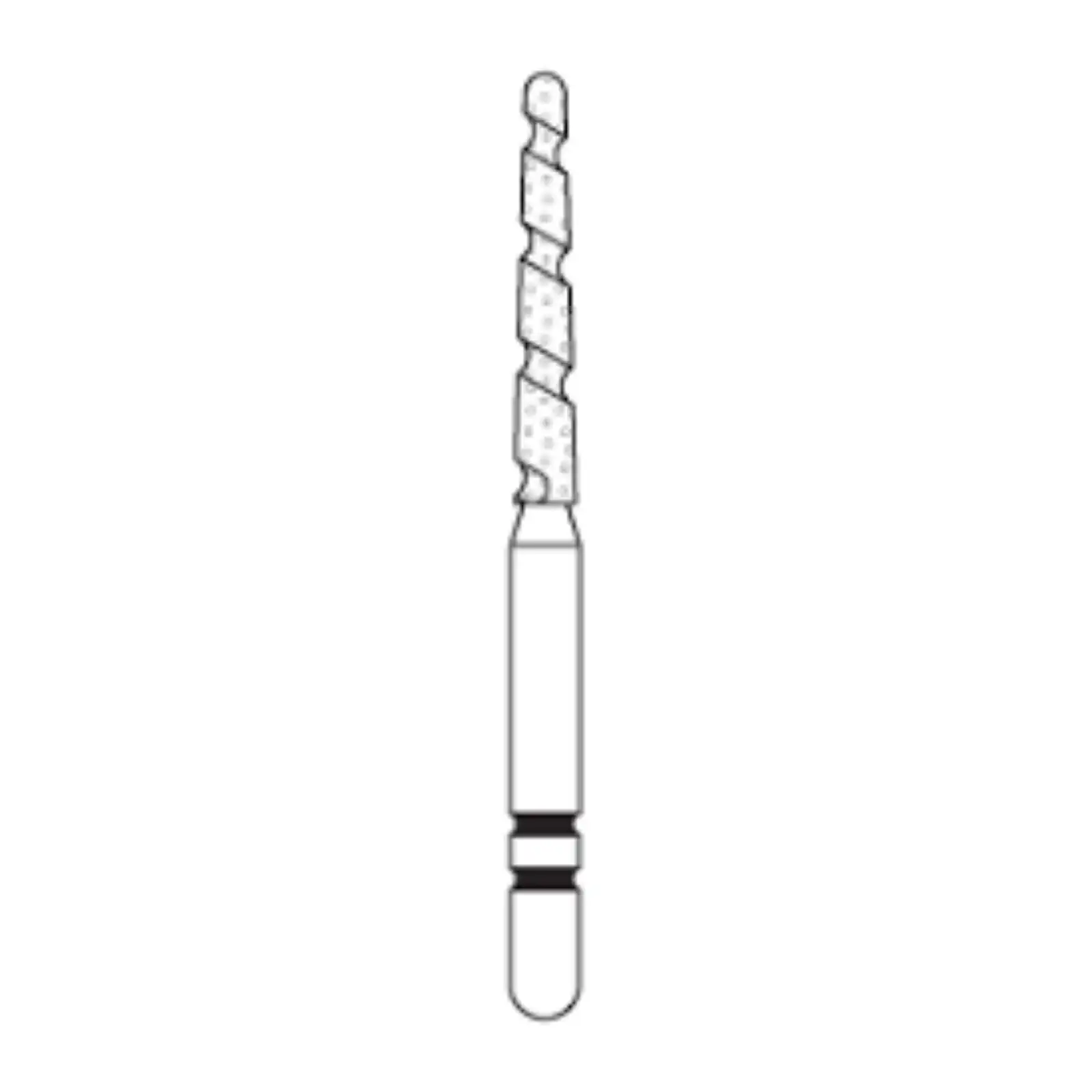 Two Striper TS2000 Diamond Bur, FG, Round-End Taper, 2003.10, Coarse, Green, 1.4 mm Major/0.9 mm Minor, 10 mm Length, 5/Pk, 2000040 thumbnail 2