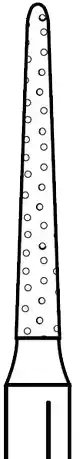 Two Striper Diamond Bur, FG, Curettage K, #763.8, Coarse, Green, 1.2 mm Major/0.7 mm Minor Diameter, 8 mm Length, 5/Pk, 2015977 thumbnail 2