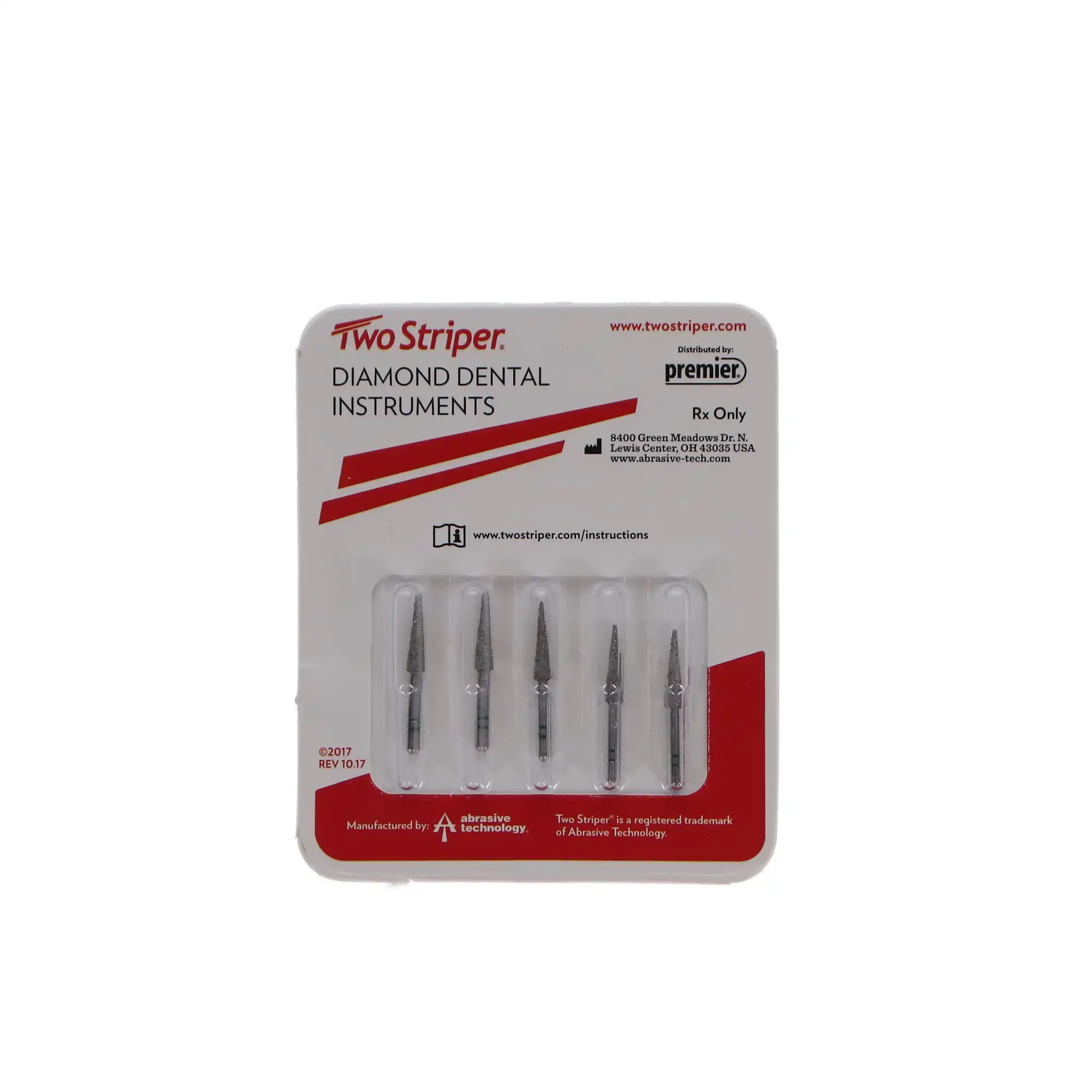 Two Striper Diamond Bur, FG, Cone, 209.10, Coarse, Green, 2.3 mm Major/0.5 mm Minor Diameter, 10 mm Length, 5/Pk, 2015037 thumbnail 5