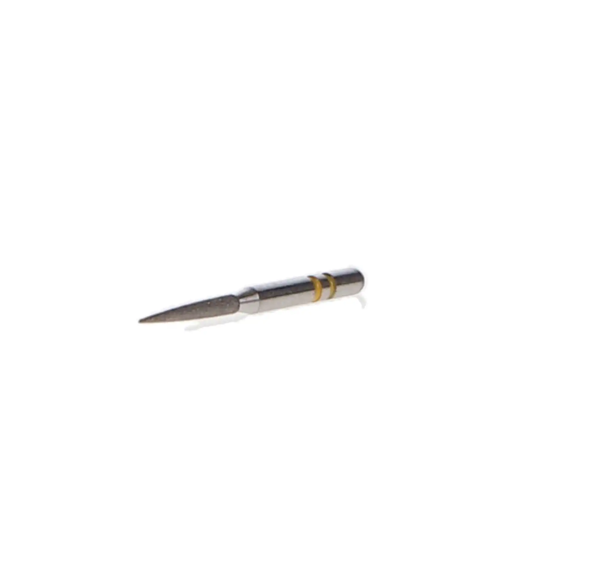 Premier Two Striper Diamond Bur FG #260.8VF, Flame, Very Fine, Yellow, 1.4mm Major/0.4mm Minor Diameter, 8mm Length, 5/Pk, 2015183 thumbnail 4