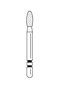 Two Striper Diamond Bur, FG, Football, 290.4, Very Fine, Yellow, 1.9 mm Major/0.7 mm Minor Diameter, 4.0 mm Length, 5/Pk, 2015204 thumbnail 2
