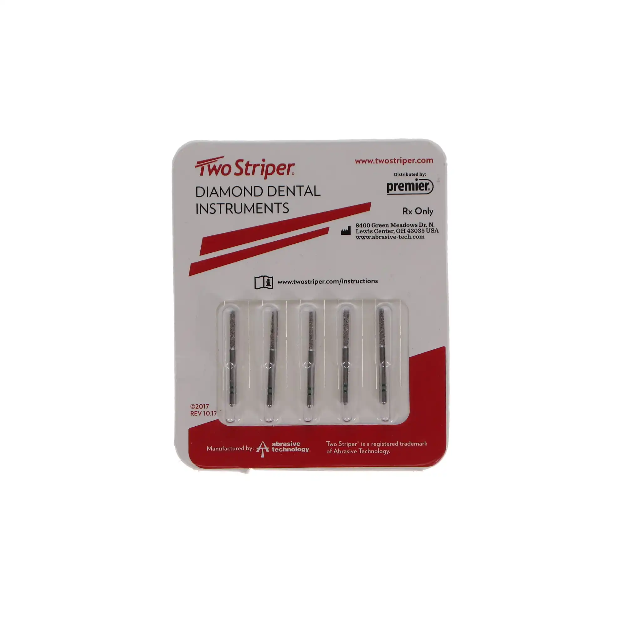 Two Striper Diamond Bur, FG, Flat-End Cylinder, #515.8, Coarse, Green, 1.3 mm Diameter, 8.0 mm Length, 5/Pk, 2015279 thumbnail 5