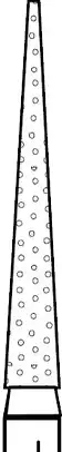 Two Striper Diamond Burs, FG, Flat-End Taper, 700.11, 1.8 mm, Very Fine, Yellow, 5/Pk, 2015397 thumbnail 2