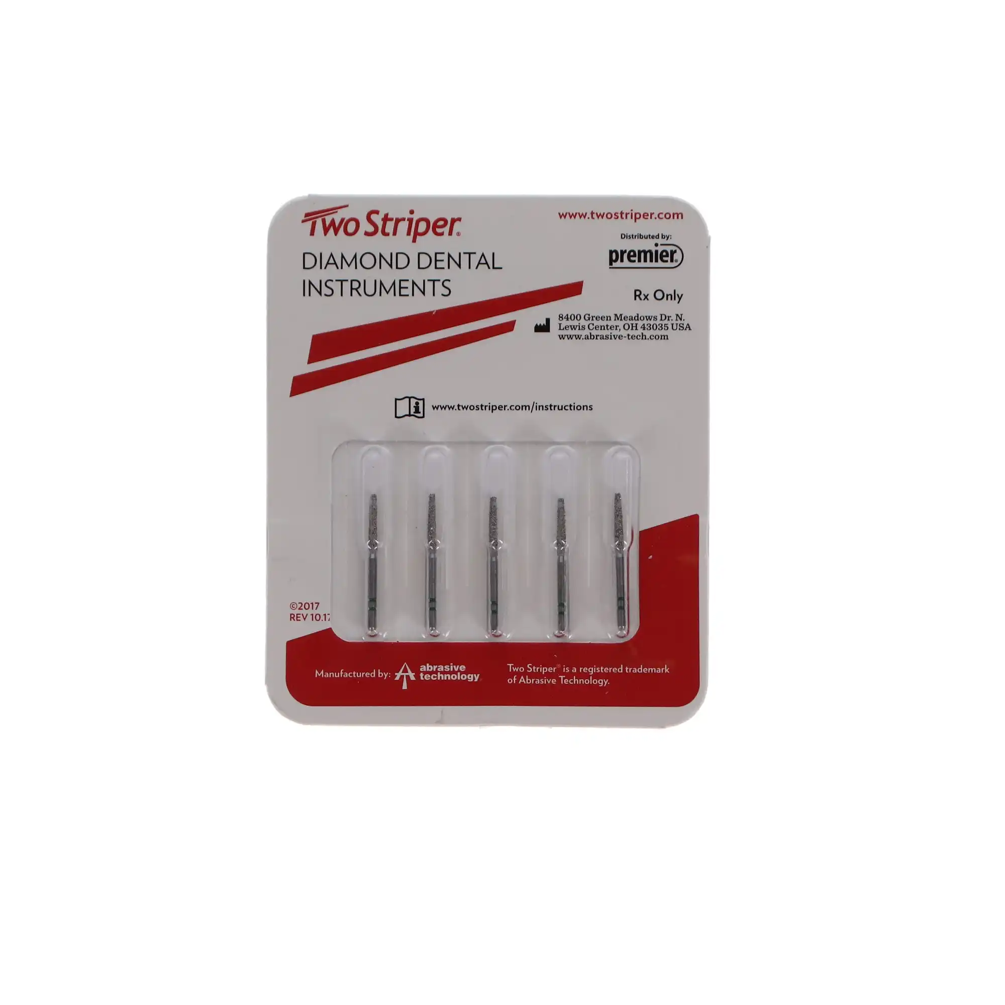 Two Striper Diamond Bur FG, Flat-End Taper, #702.8, Coarse, Green Ring, 5/Pk, 2015343 thumbnail 5