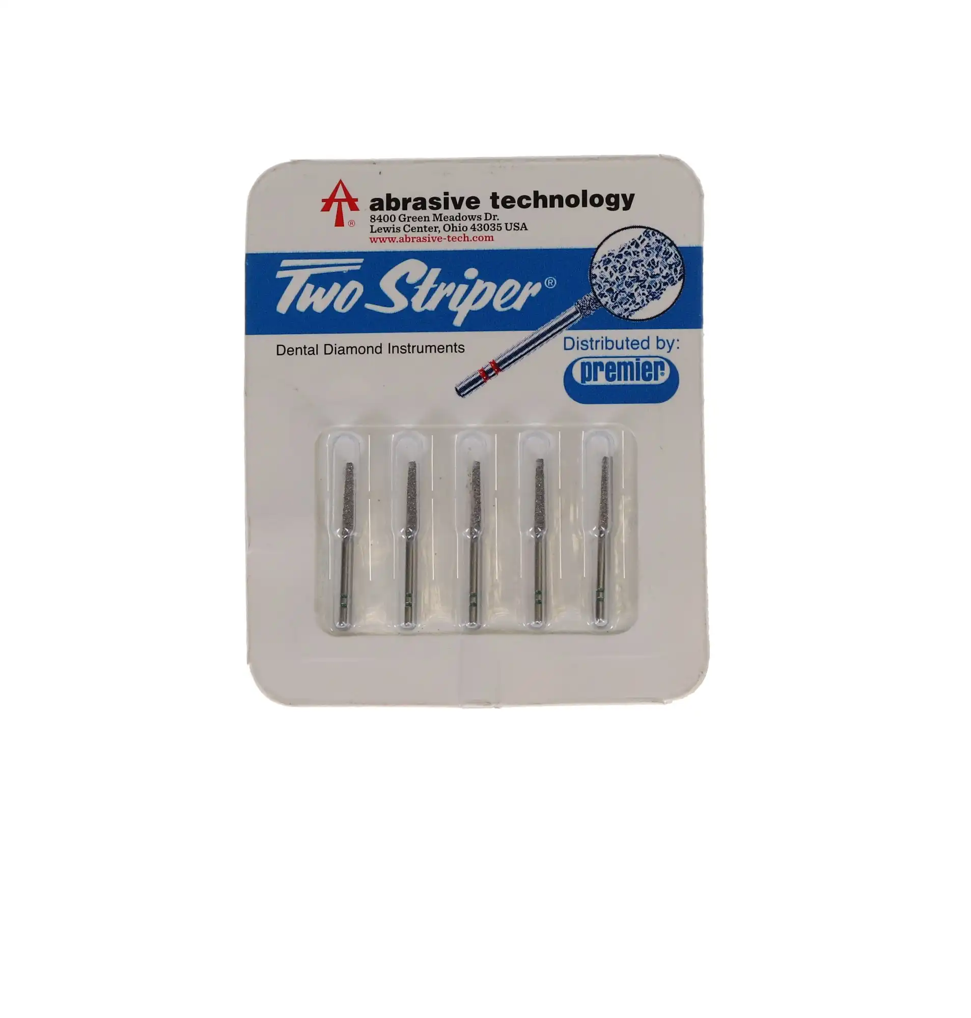 Two Striper Diamond Bur, FG, Flat-End Taper, 722.10, Coarse, Green, 1.6 mm Major/1.0 mm Minor Diameter, 10 mm Length, 5/Pk, 2015359 thumbnail 5