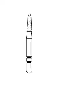 Two Striper Diamond Bur, FG, Flame, #270.5, Coarse, Green, 1.6 mm Major/0.5 mm Minor Diameter, 5.0 mm Length, 5/Pk, 2015135 thumbnail 2