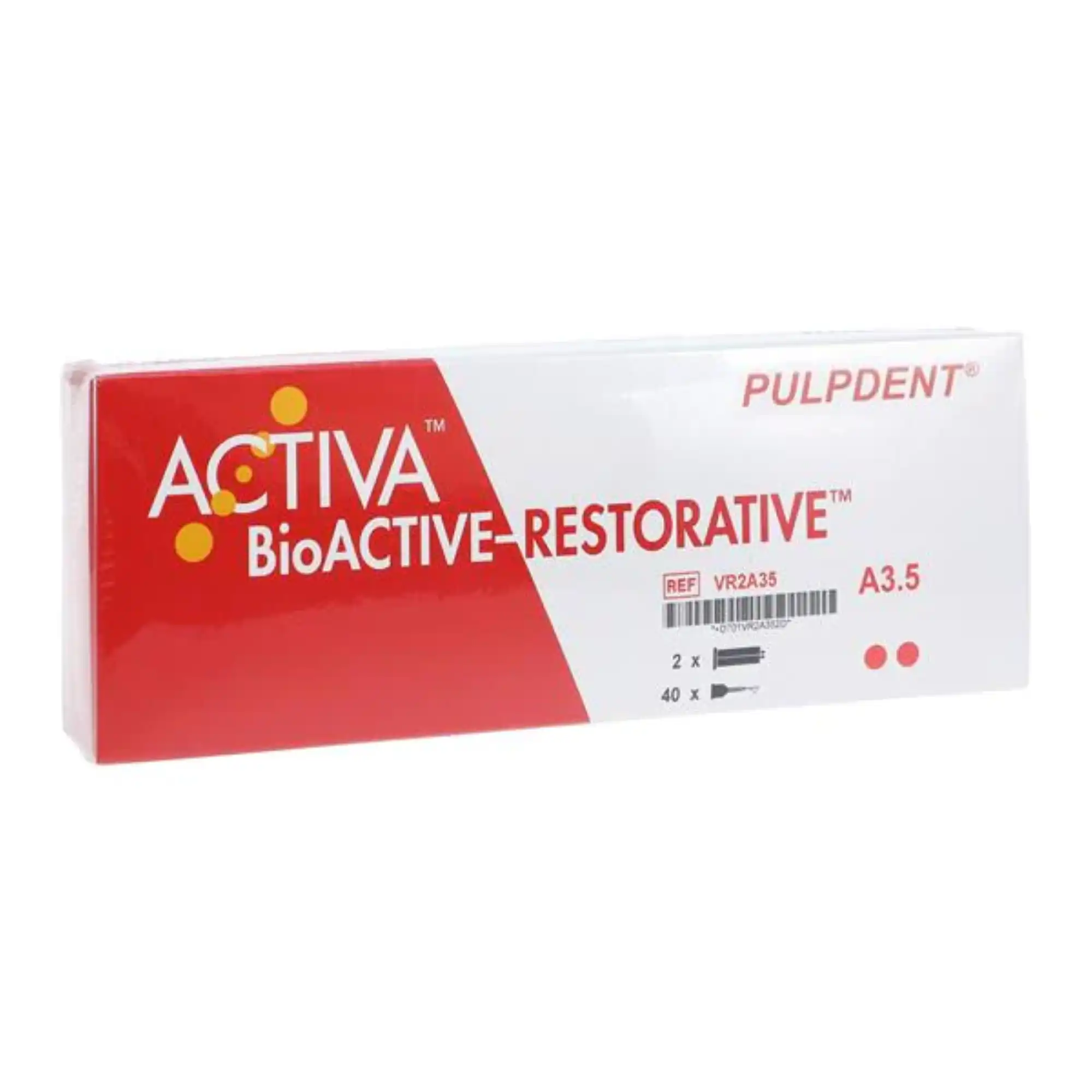 Pulpdent ACTIVA BioACTIVE-RESTORATIVE Value Refill, Shade A3.5, 2 x 5mL (8g) Syringes + 40 Mixing Tips, VR2-A35 thumbnail 7