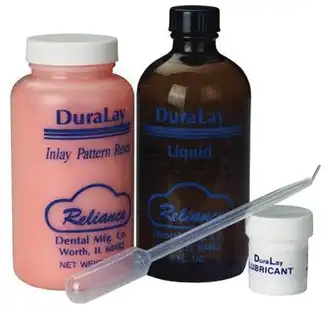 DuraLay Inlay Resin Laboratory Package, Red, 8 oz Powder, 8 oz Liquid, with Lubricant - DuraLay Inlay Resin Laboratory Package Red - Image 1