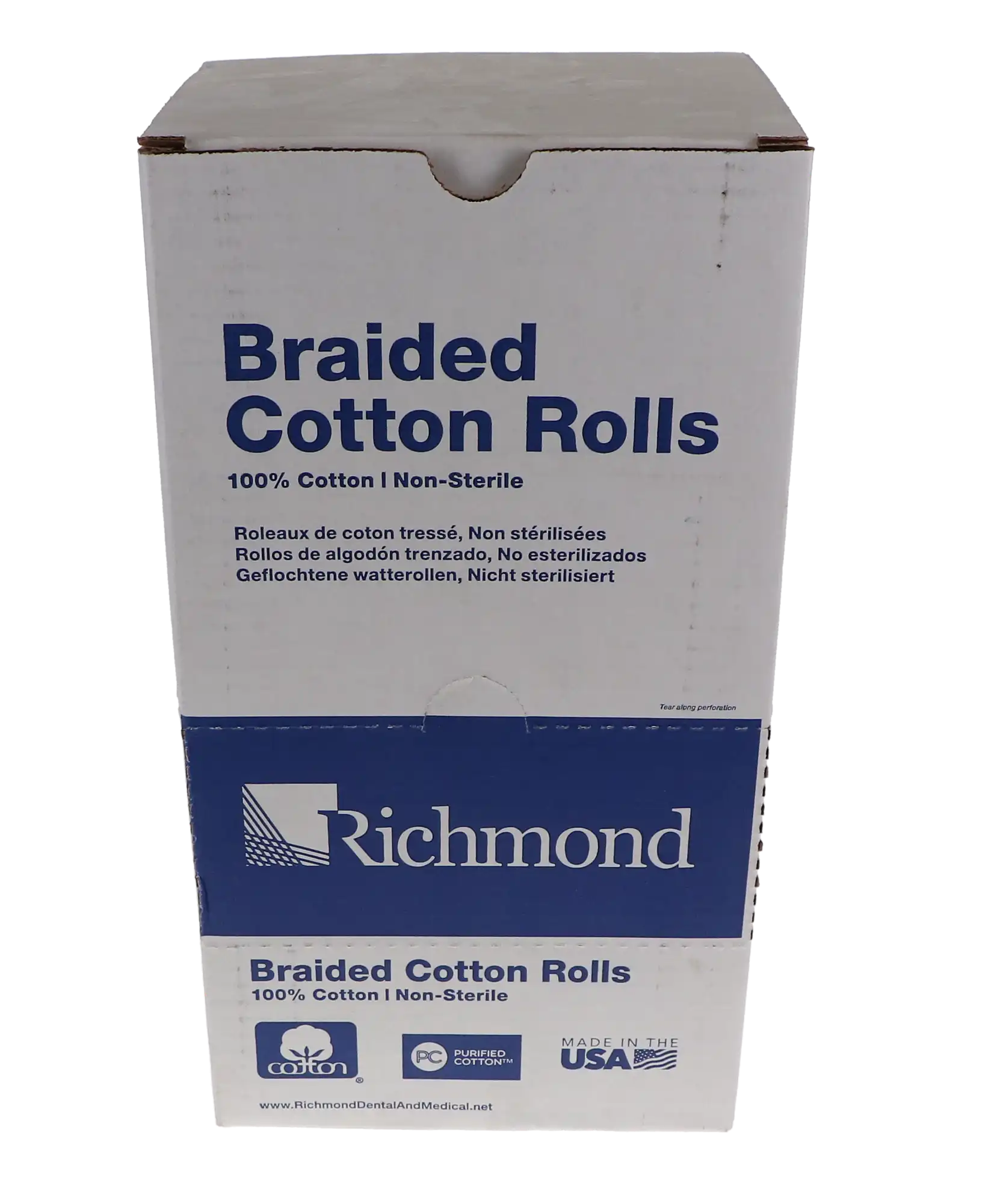 Richmond Braided Cotton Rolls, Non-Sterile, Small, 5/16" x 1 1/2", 2000/Box, 201210 thumbnail 10