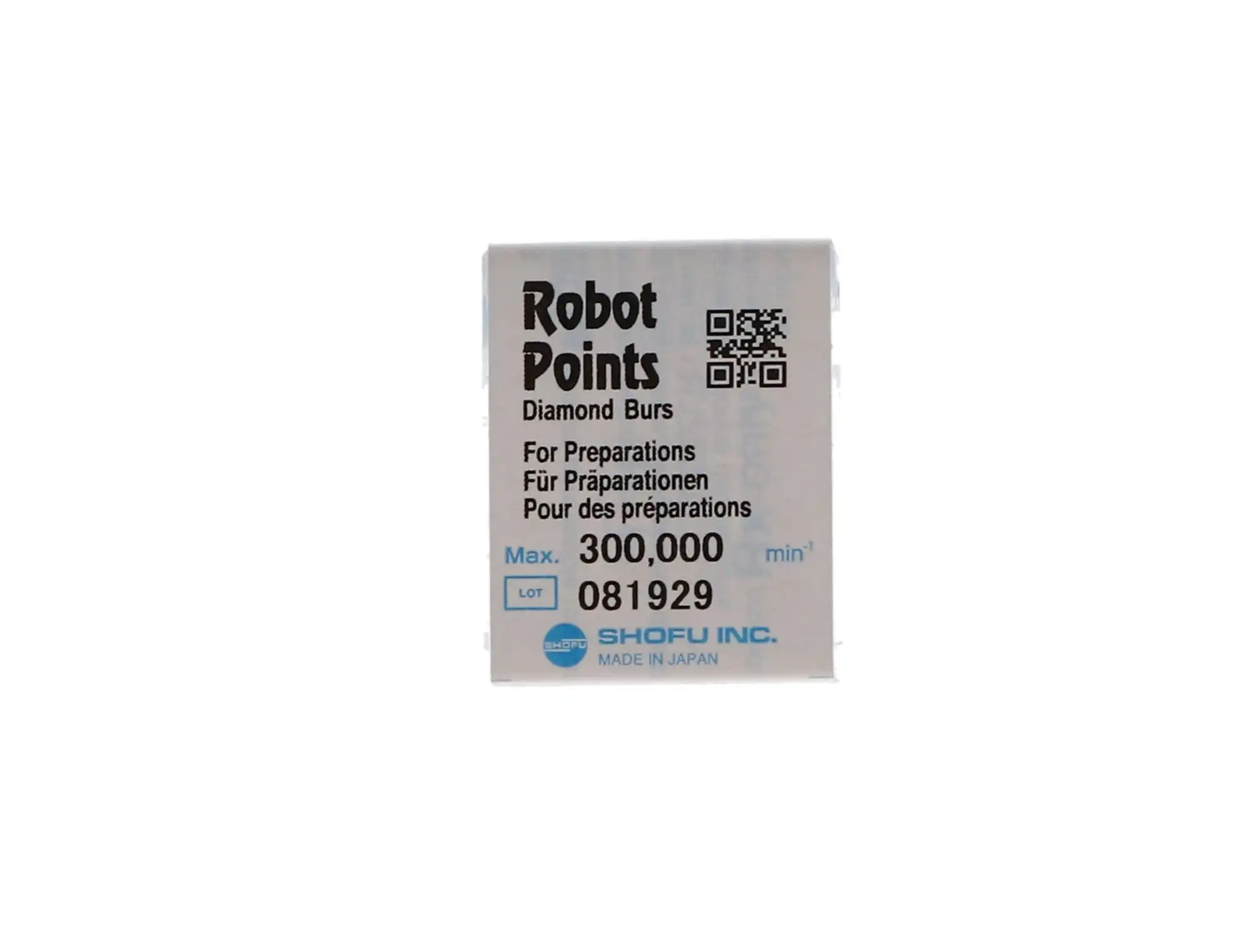 Shofu Robot FG Diamond Point, Straight Cylinder, ISO 107/010, 1.0mm, Regular Grit, 1/Pk, 0800-1 thumbnail 4