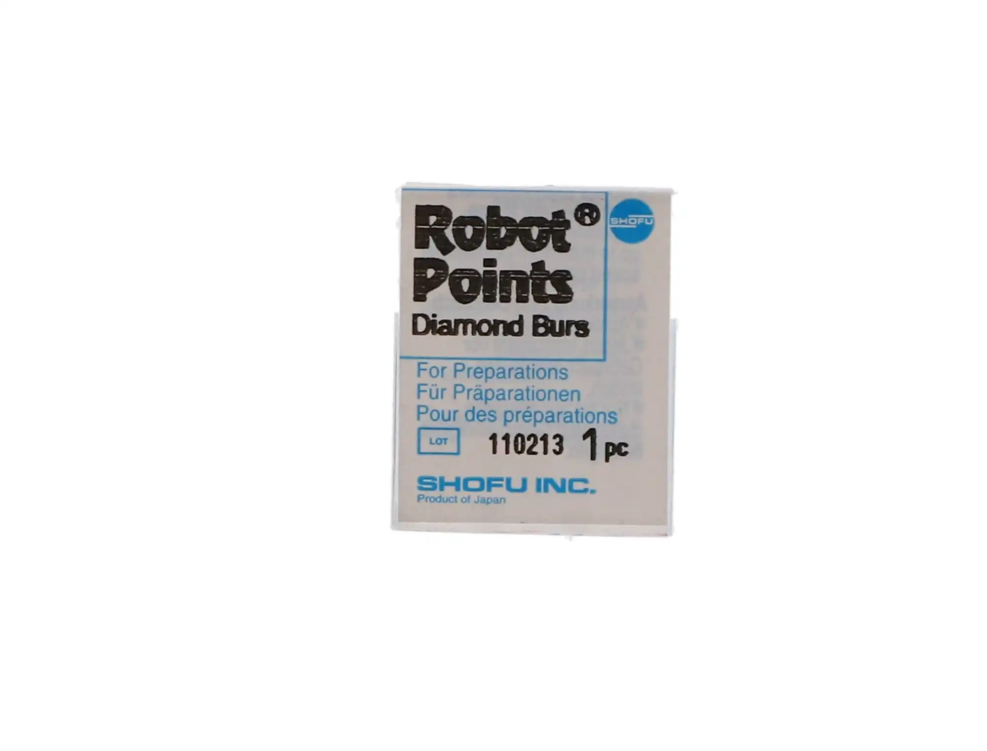Shofu Robot Diamond Point, FG, Tapered Cylinder Flat End, ISO 171/016, 1.6 mm, Regular Grit, White, 0816-1 thumbnail 3