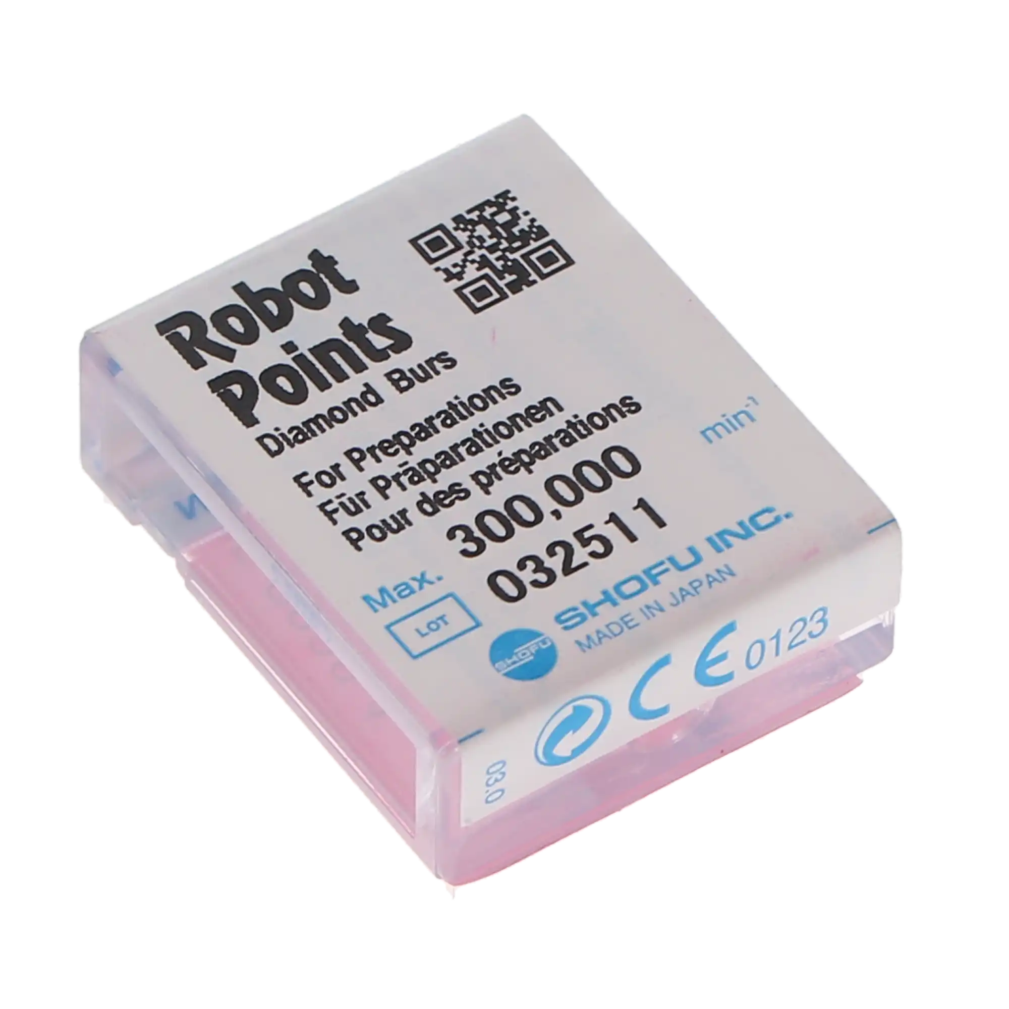 Shofu Robot Diamond Point, FG, Long Tapered Cylinder Round End, ISO 223/023, 2.3 mm, Regular Grit, White Ring, 0838-1 thumbnail 3