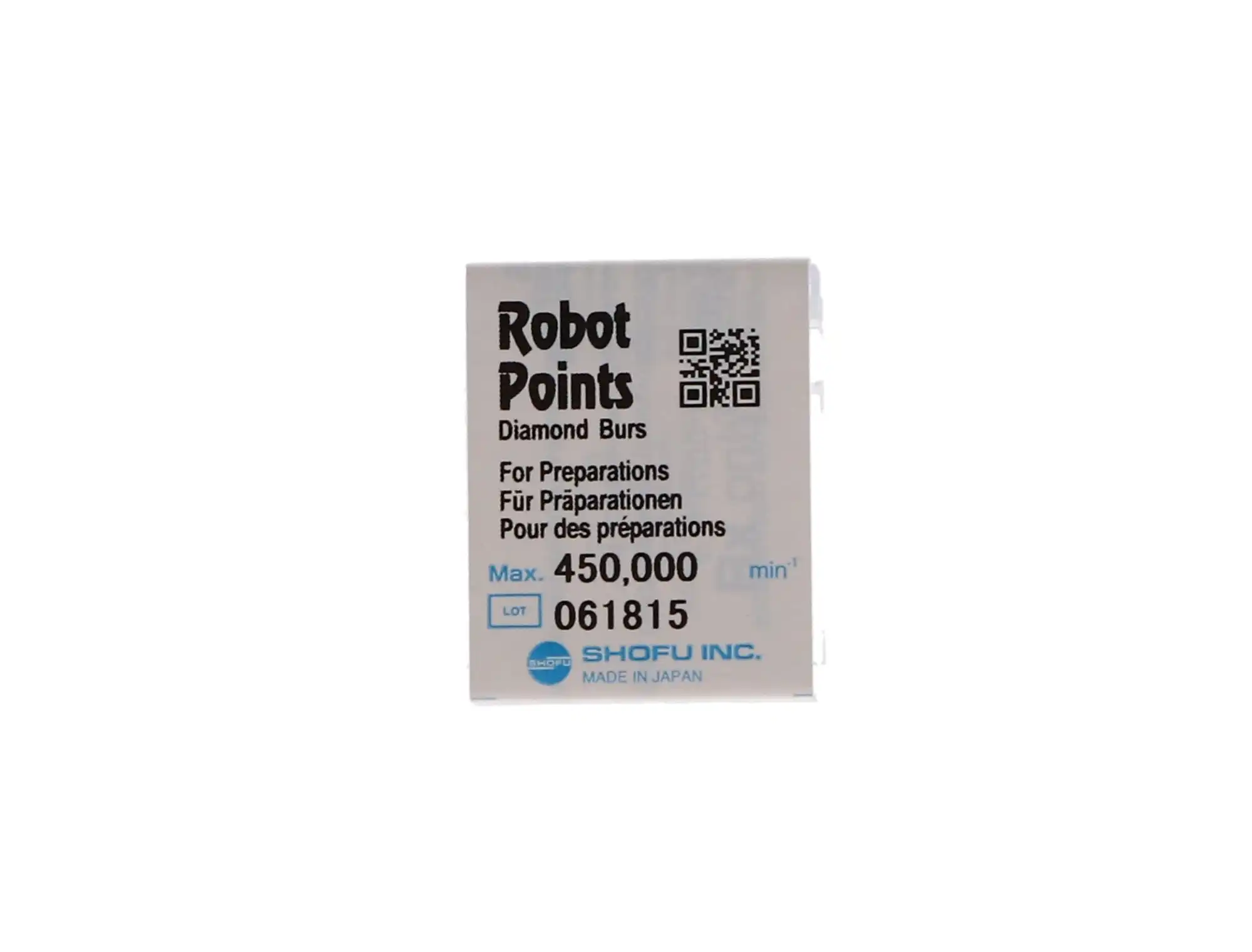 Shofu Robot Diamond Points, FG, Round, #001/018, 1.8 mm Diameter, Regular/Medium Grit, White, 0875-1, 1/Pkg thumbnail 4