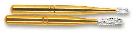 Great White Gold Series Carbide Bur, FG, Straight Cross Cut Fissure, #1557, 1 mm Diameter, 3.8 mm Head Length, 100/Pk, 13092 thumbnail 2