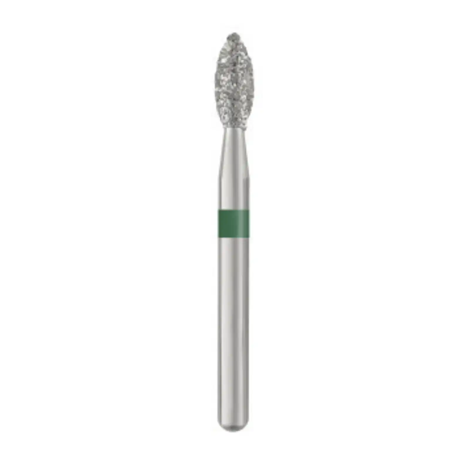 Piranha Diamond Single-Use Burs, FG, Pointed Football, # 368-021, 2.1 mm, Coarse, Green, 25/Pk, 368-021C thumbnail 2