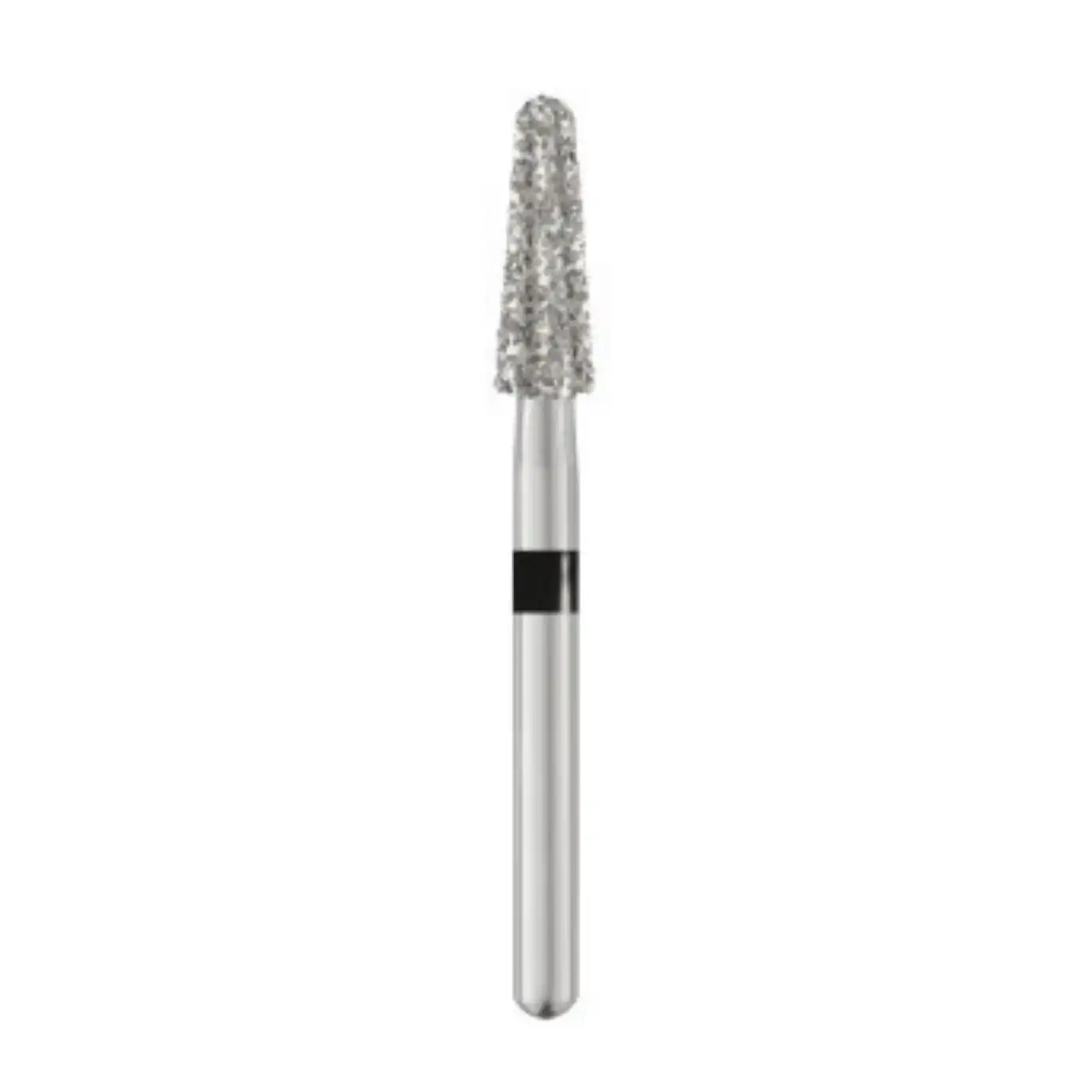 Piranha Diamond Single-Use Burs, FG, Round End Taper, #855-025, 2.5 mm, Super Coarse, Black, 25/Pk, 855-025SC - Piranha Diamond Single-Use Burs, FG, Round End Taper, # 855-025, 2.5 mm, Super Coarse, Black, 25/Pk - Image 1