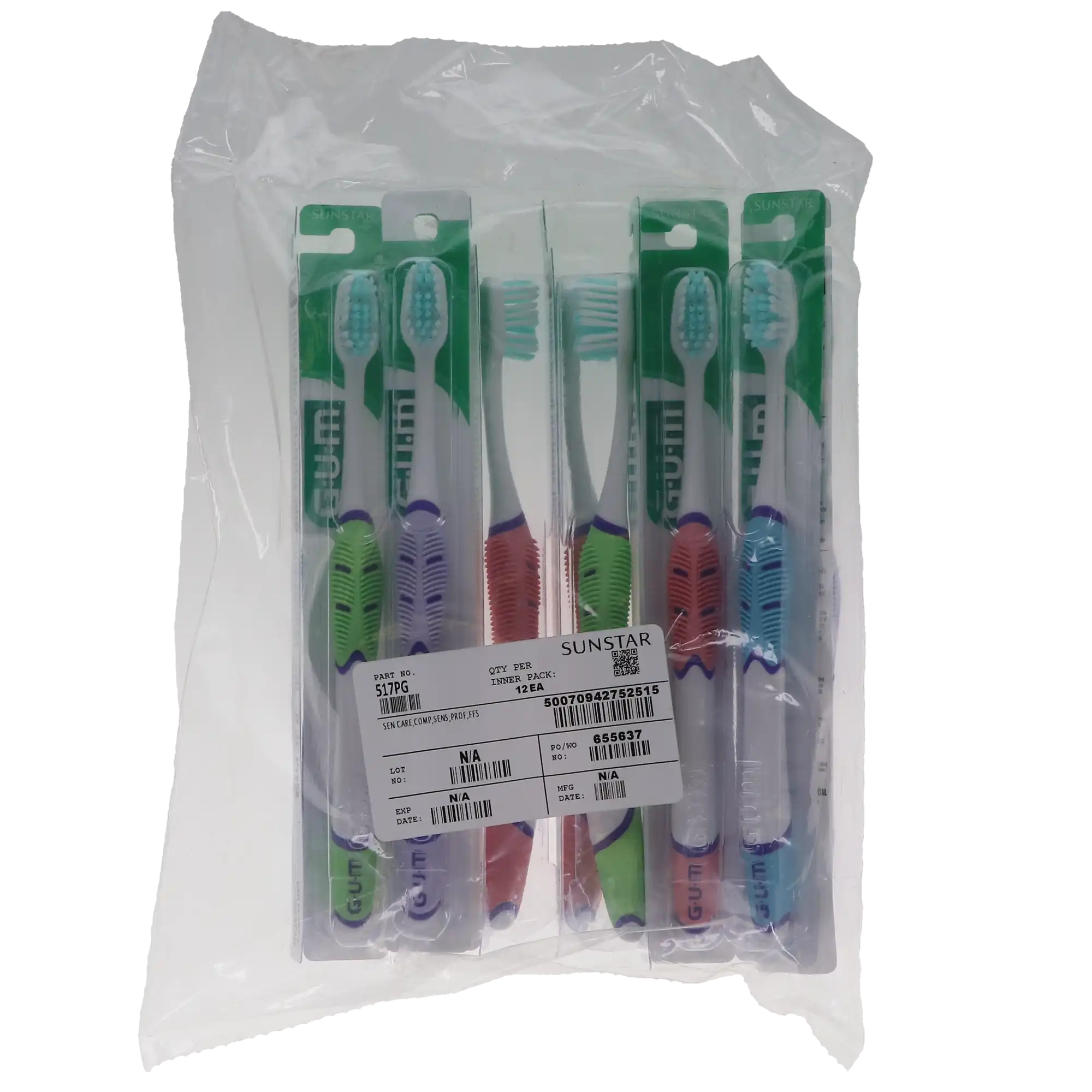 GUM Technique Sensitive Care Toothbrush, Compact, Ultra-Soft, 12/Box, 517PG thumbnail 10