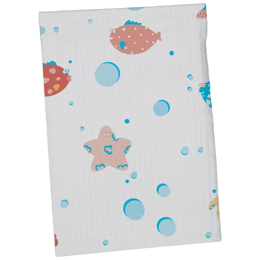 Choice Poly-Back Towels, 2-Ply Tissue, Waffle-Embossed, 10" x 13", Under the Sea, 250/Pk, 981610 thumbnail 4