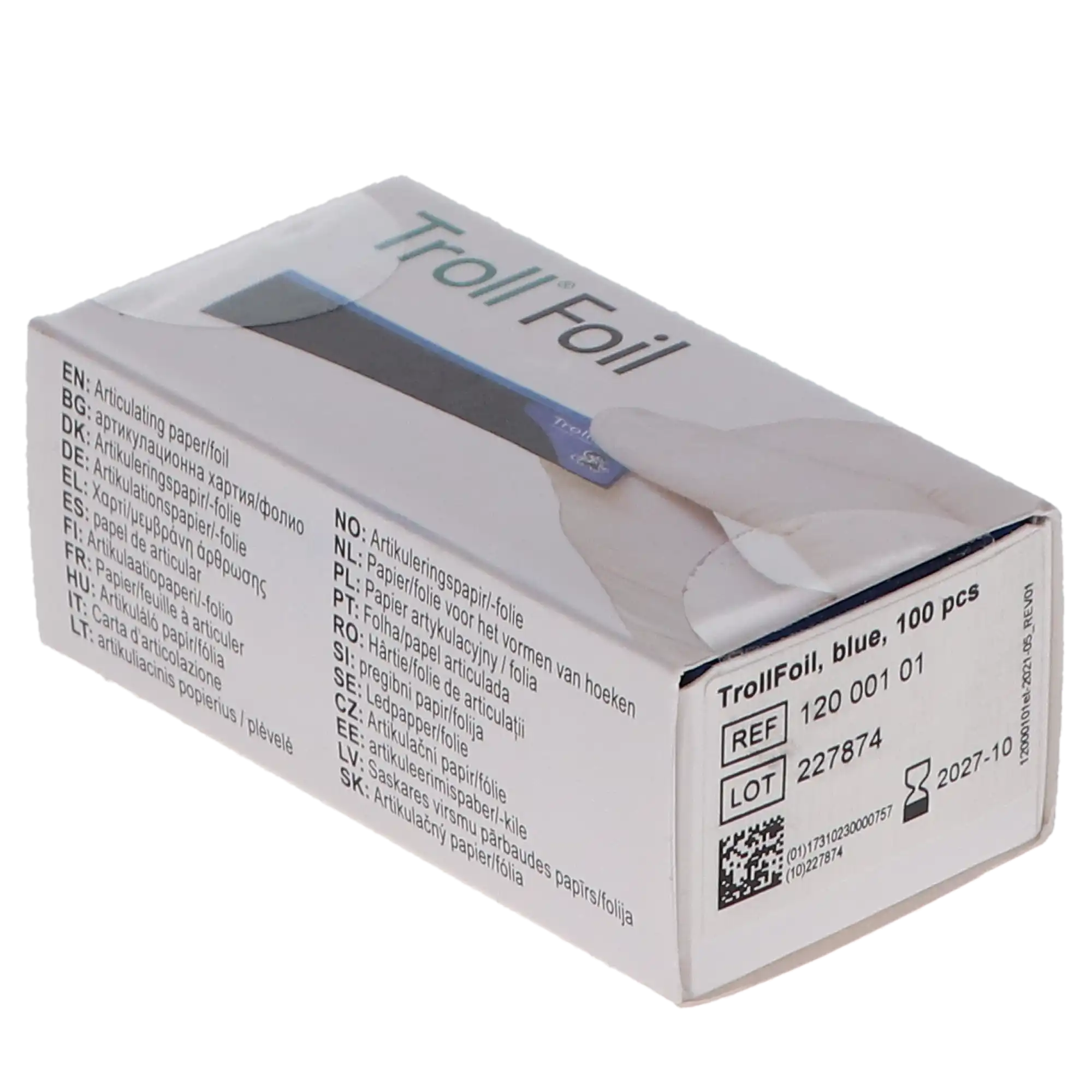 TrollFoil Double-Sided Articulating Foil, Blue, 8 Microns, Pre-Mounted, 3" x 3/4", 100/Pk, 12000101 thumbnail 4
