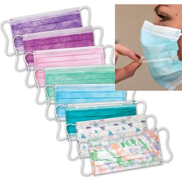 Valumax ArchAway Double-Seal Earloop Face Mask, Teal, ASTM Level 2, 50/Box, 5630ADE-TE - ArchAway Double-Seal Earloop Masks - TEAL Single Box, 50/Bx. Plastic wire - Image 1