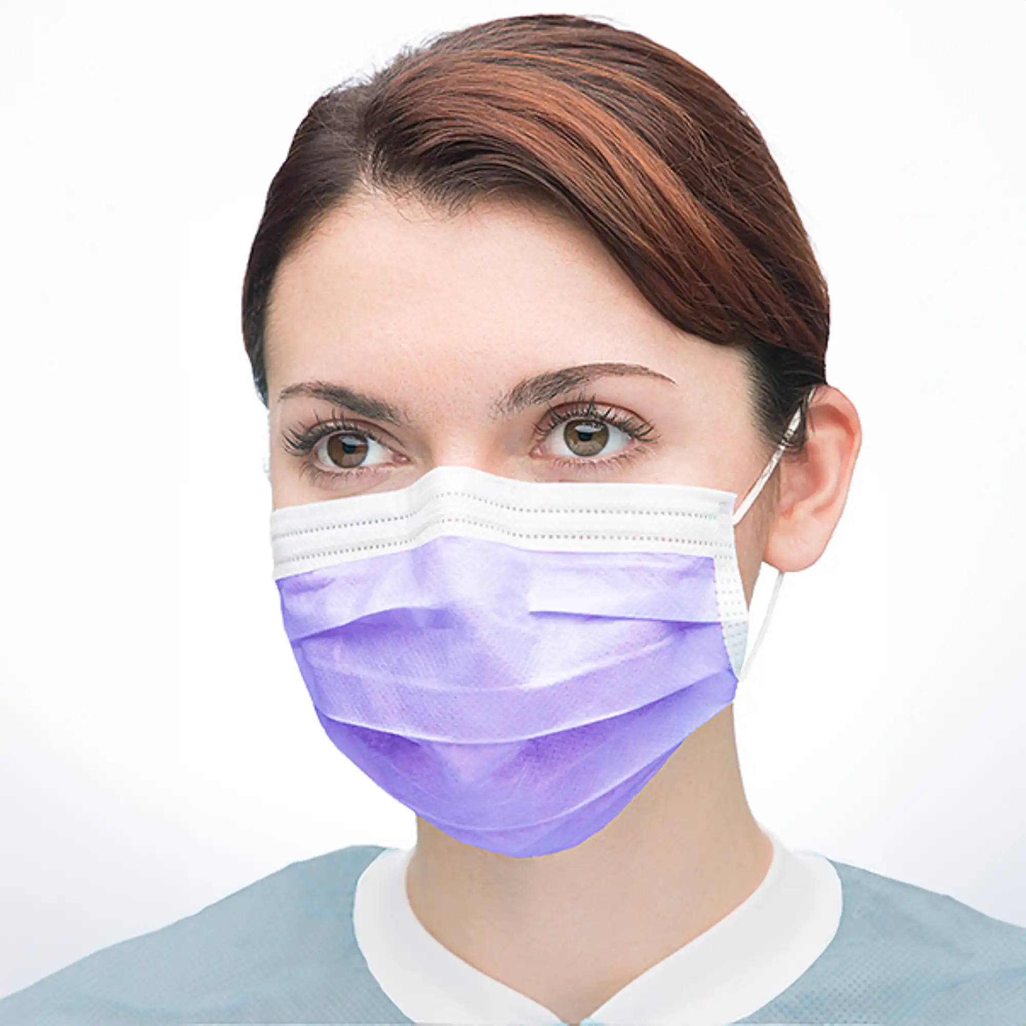 Valumax Ultra 3-in-1 Sensitive Earloop Mask, Purple, ASTM Level 2, 50/Box, 5630E-PP - Ultra 3-in-1 Sensitive Ear-Loop Mask - PURPLE, 50/Bx. ASTM Level 2. Sensitive - Image 1