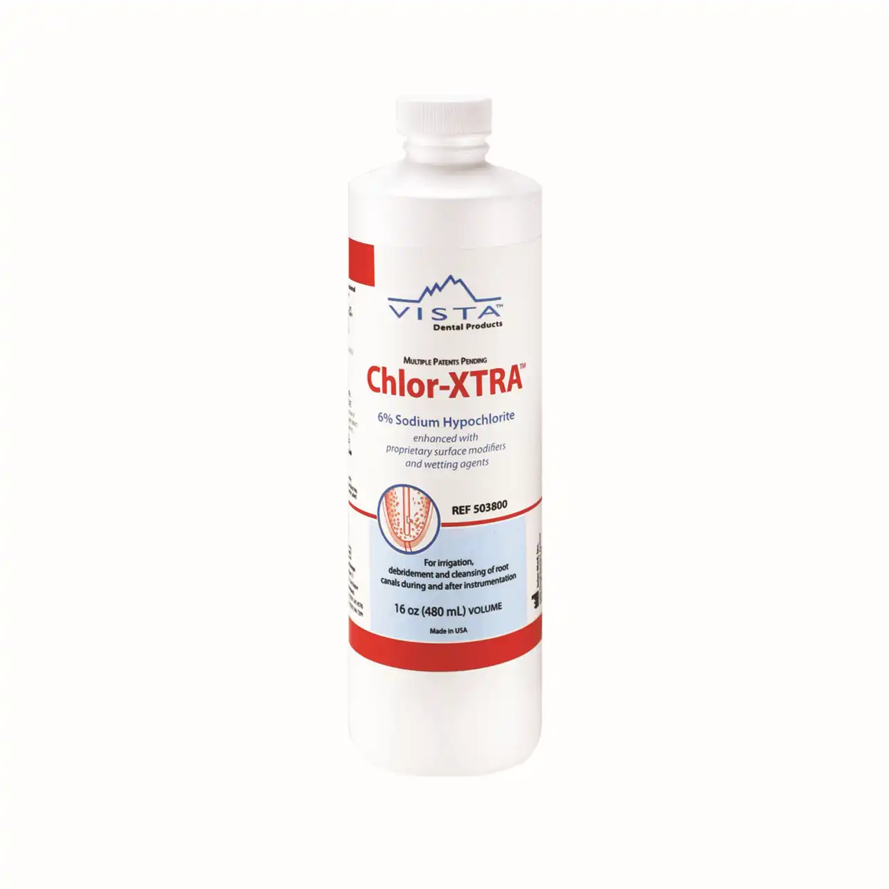 Chlor-XTRA Root Canal Prep Solution, 6% Sodium Hypochlorite, 16 oz Bottle with Luer Lock Cap, 503800 thumbnail 6