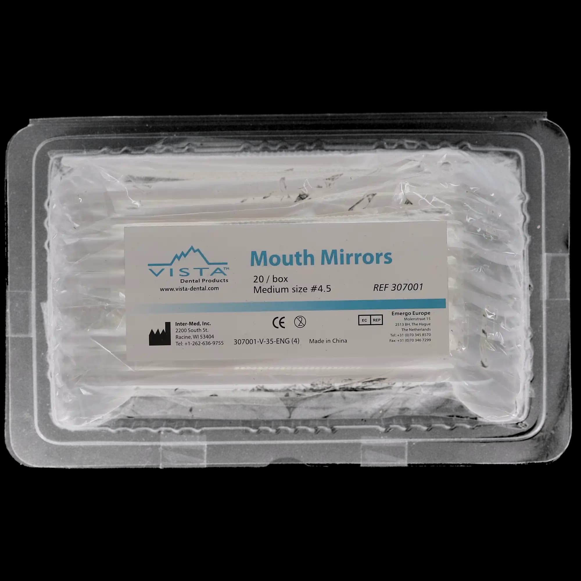 Vista Apex Disposable Mouth Mirrors, #4.5, Medium, White, 20/Box, 307001 thumbnail 4
