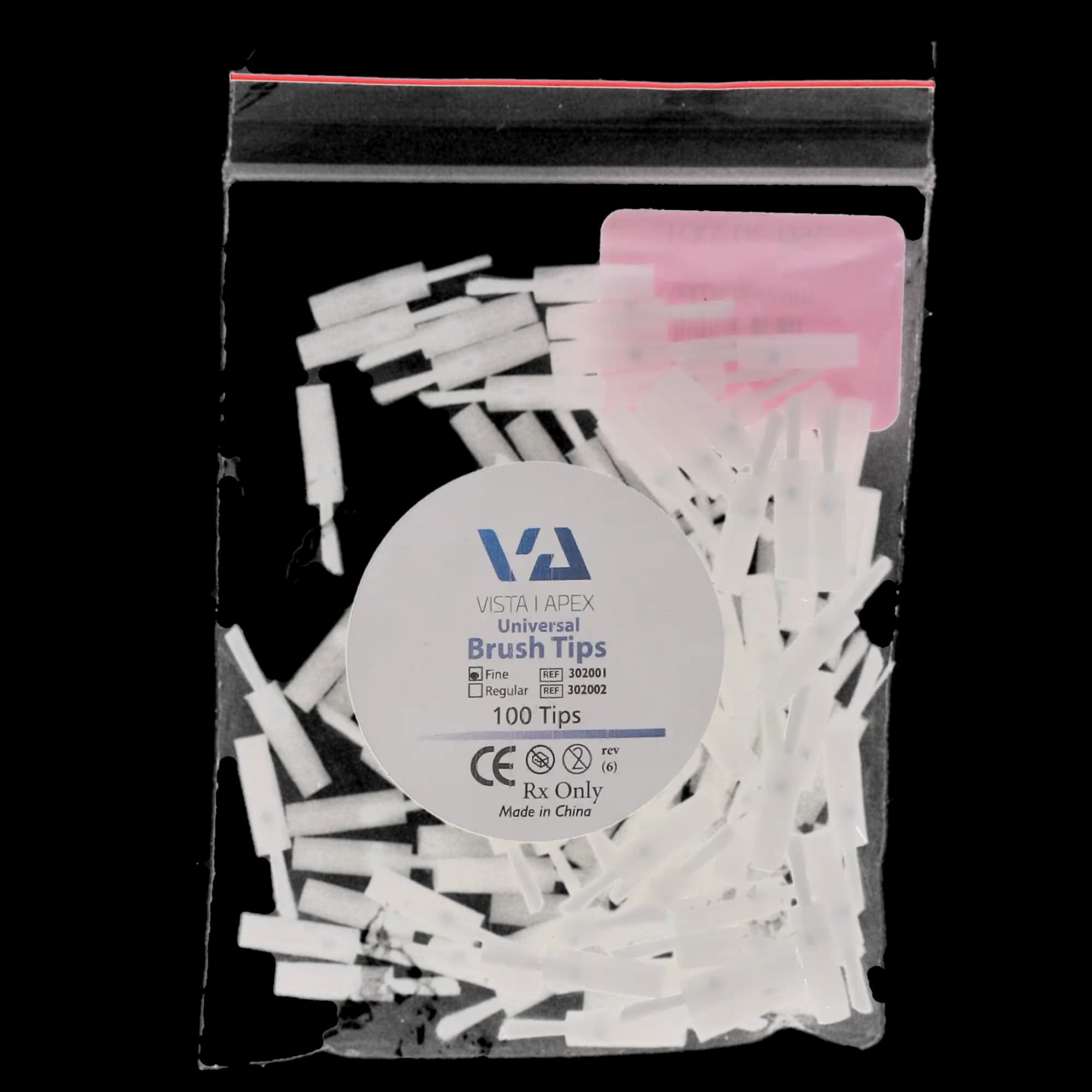 Vista Apex Universal Composite Brush Tips, Fine White, 100/Bag, 302001 thumbnail 7