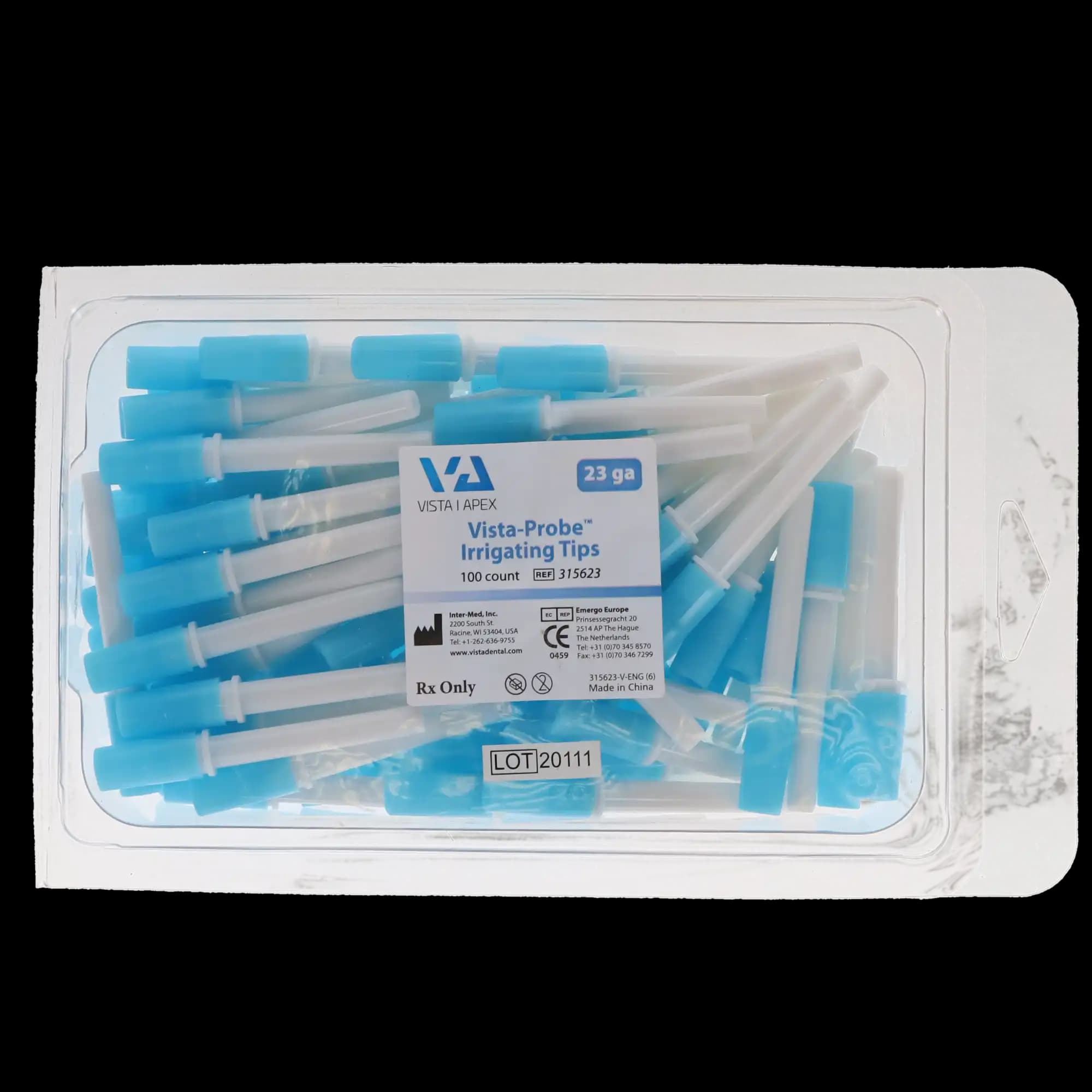 Vista-Probe Irrigating Tips, 23 Gauge, 1", Blue, 100/Pk, 315623 thumbnail 4